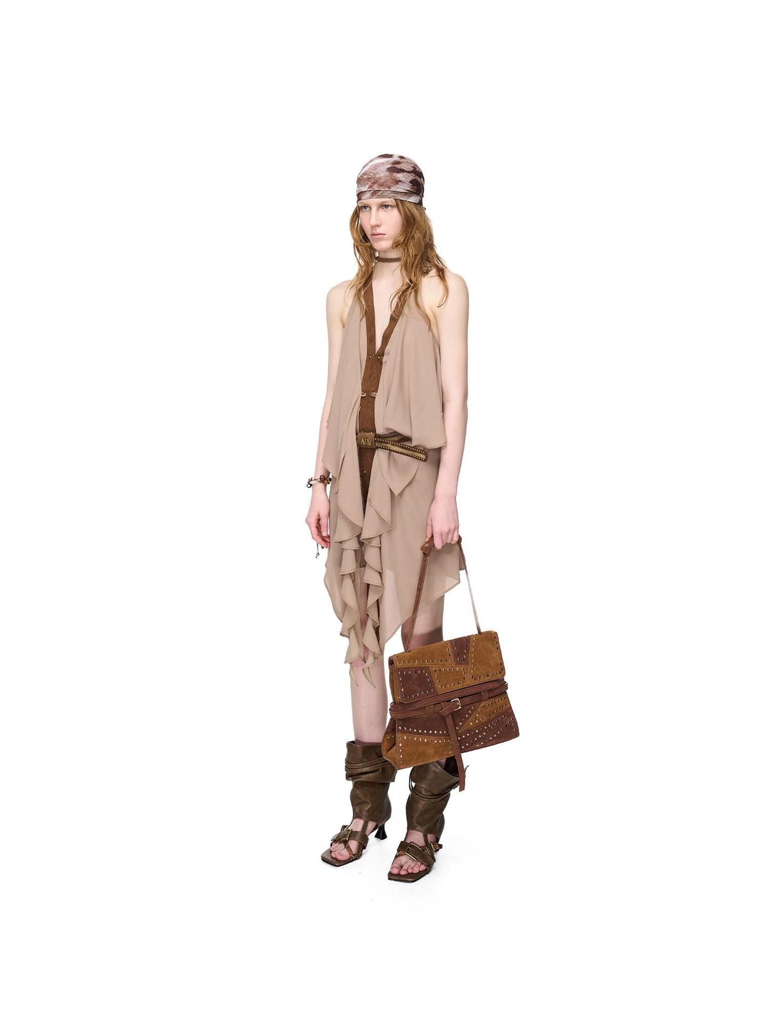 NORTH NODE Romantic Boho Ruffled Asymmetric Women&