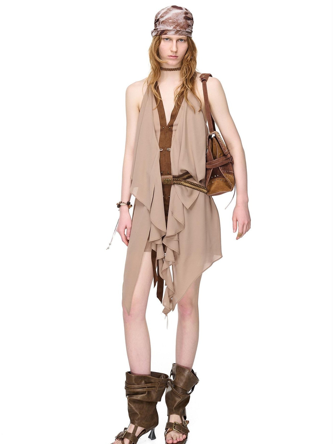 NORTH NODE Romantic Boho Ruffled Asymmetric Women&