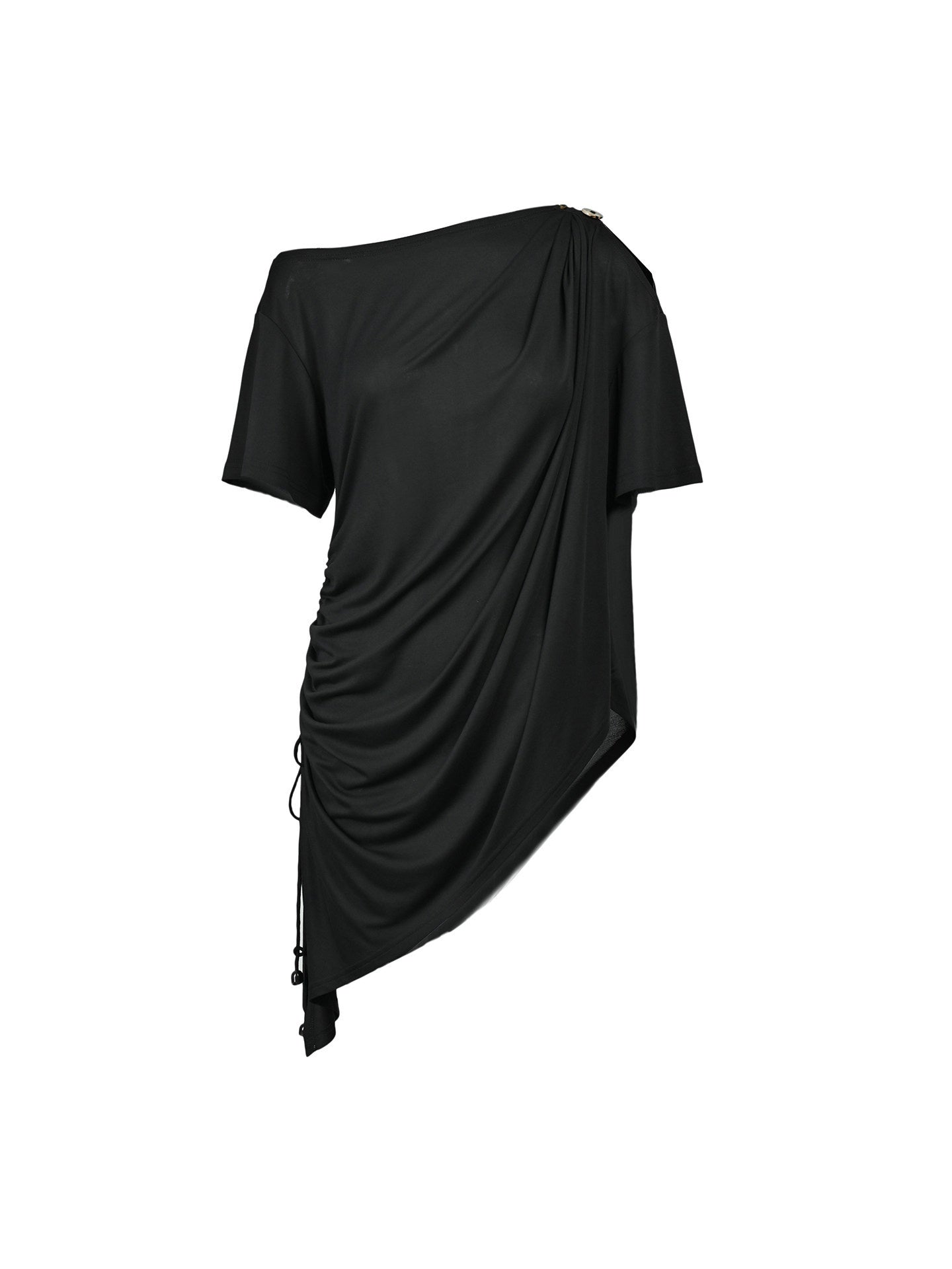 NORTH_NODE_Ruched_Asymmetrical_Off_Shoulder_Short_Sleeve_Women&