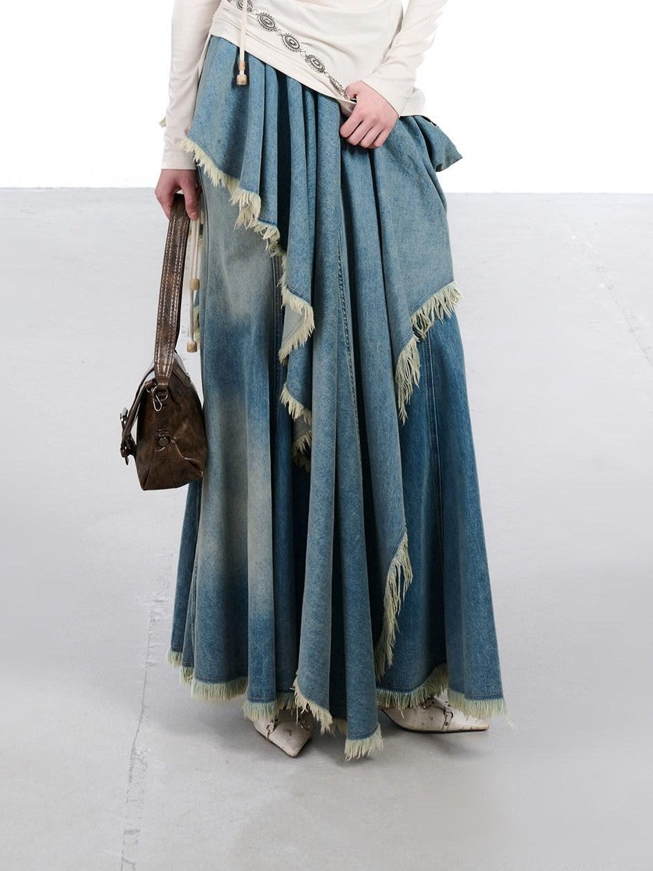 NORTH NODE Ruched Fur Collar Asymmetrical Shoulder Women&