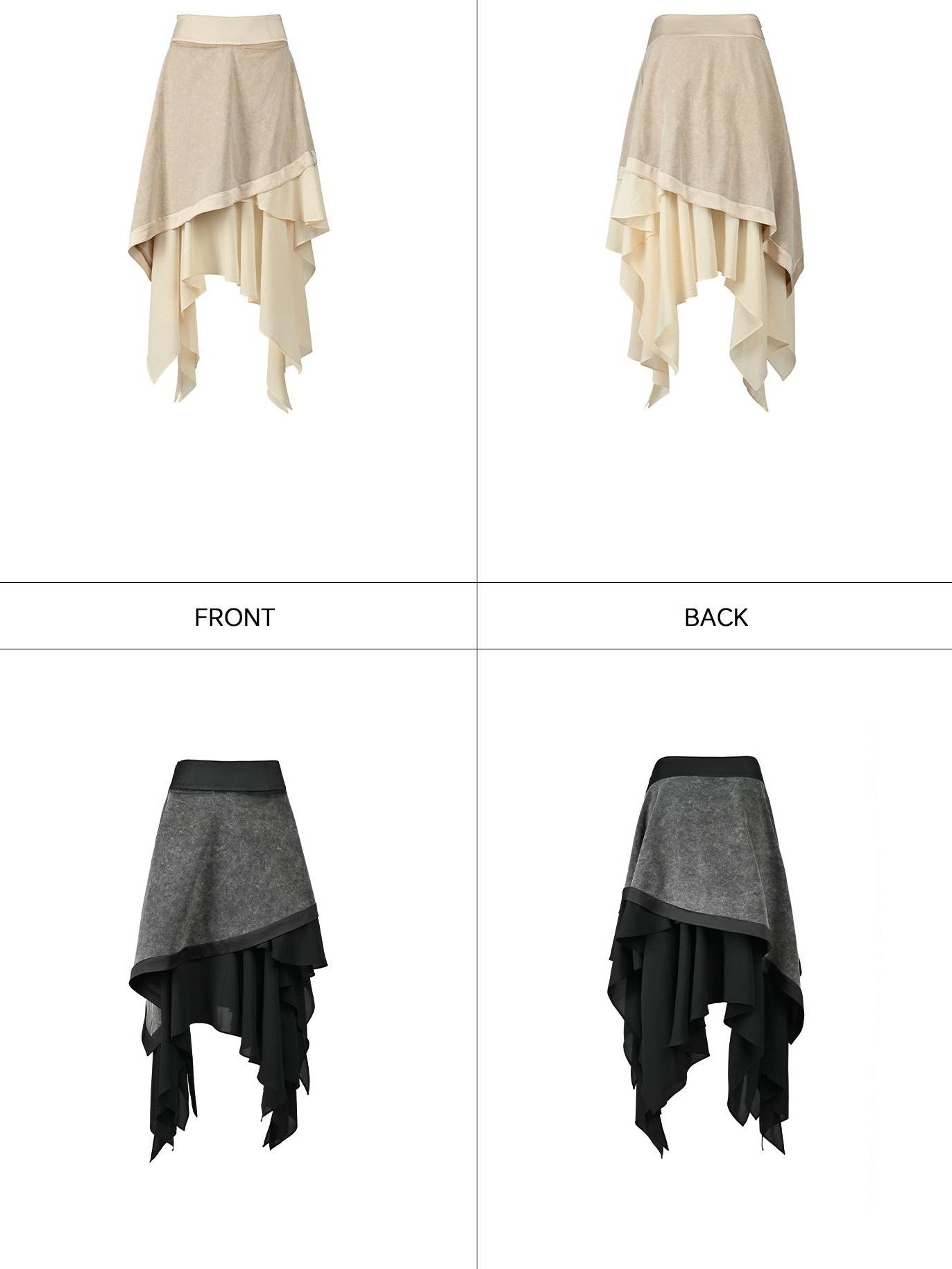 NORTH NODE Ruffle Patchwork Asymmetrical A Line Women&