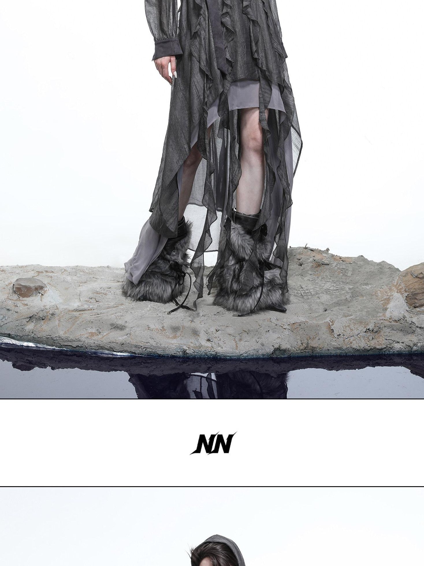 NORTH NODE Shaggy Knitted Patchwork Layered Women&