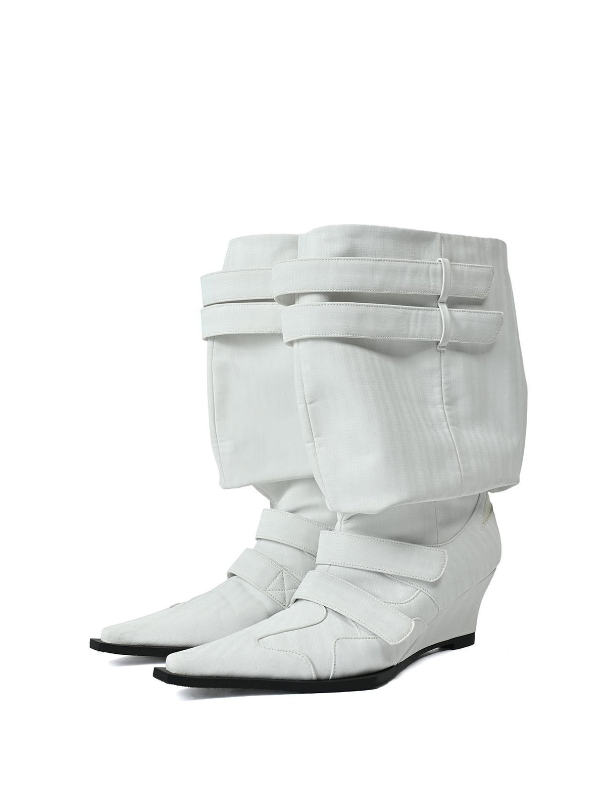 NORTH NODE Slouchy Pointed Toe Wedge Heel Belt Buckle Women&