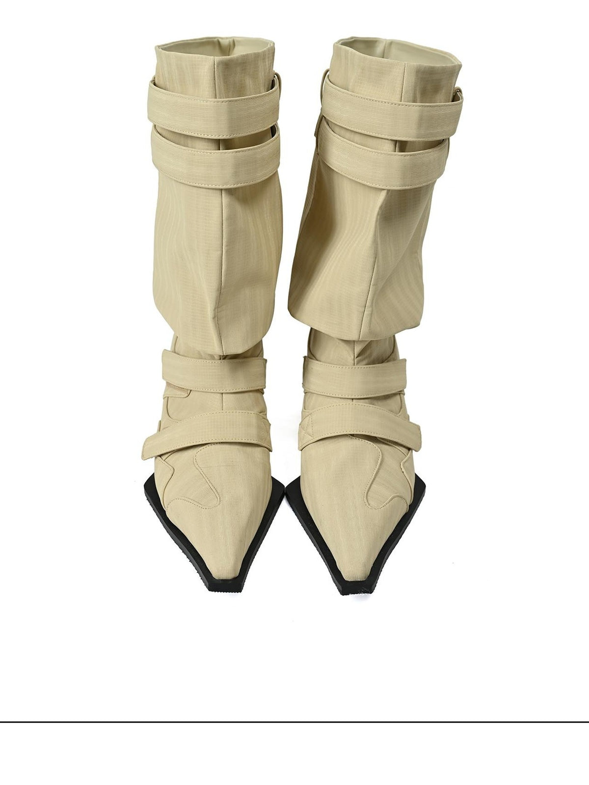 NORTH NODE Slouchy Pointed Toe Wedge Heel Belt Buckle Women&