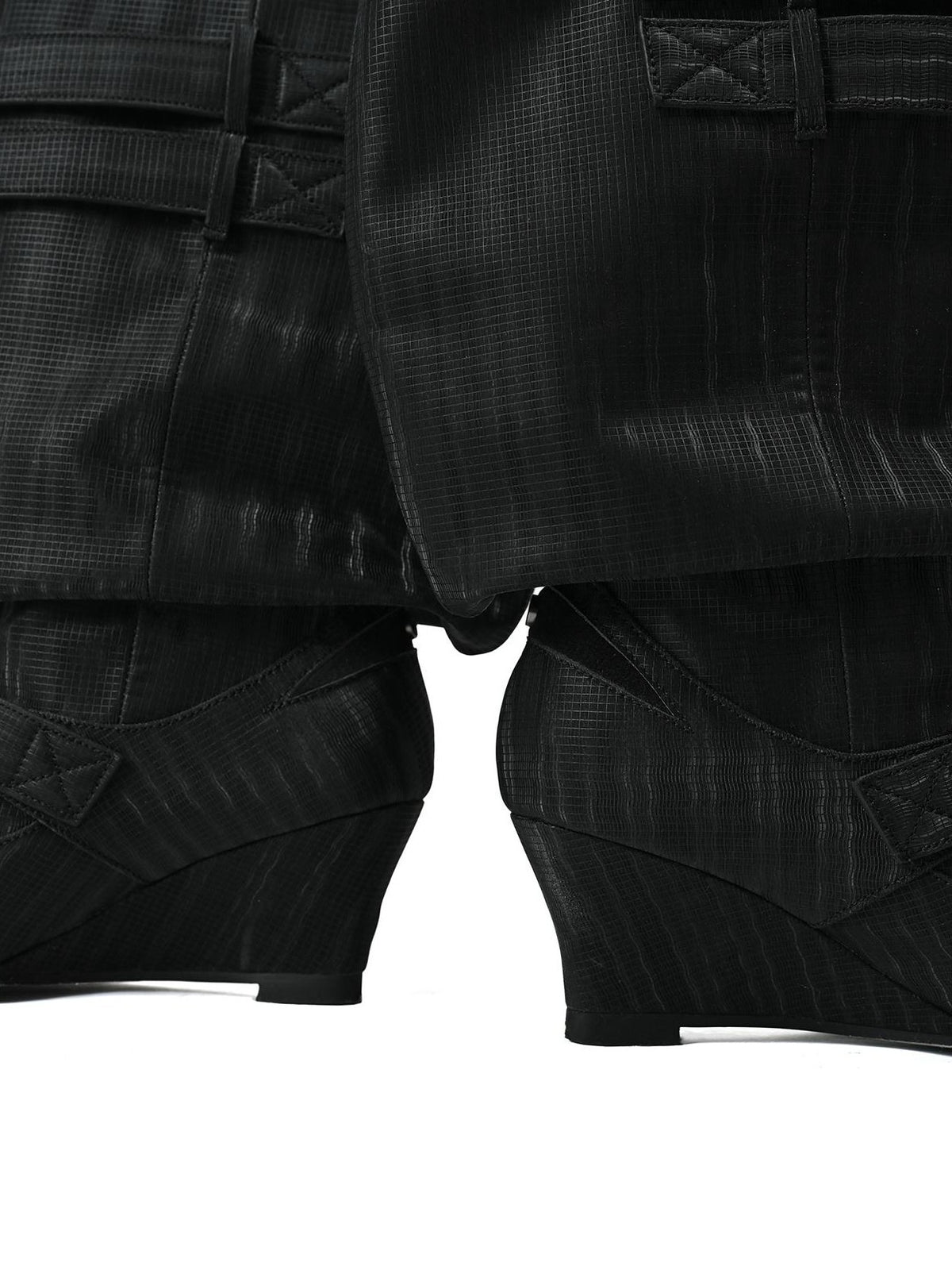 NORTH NODE Slouchy Pointed Toe Wedge Heel Belt Buckle Women&