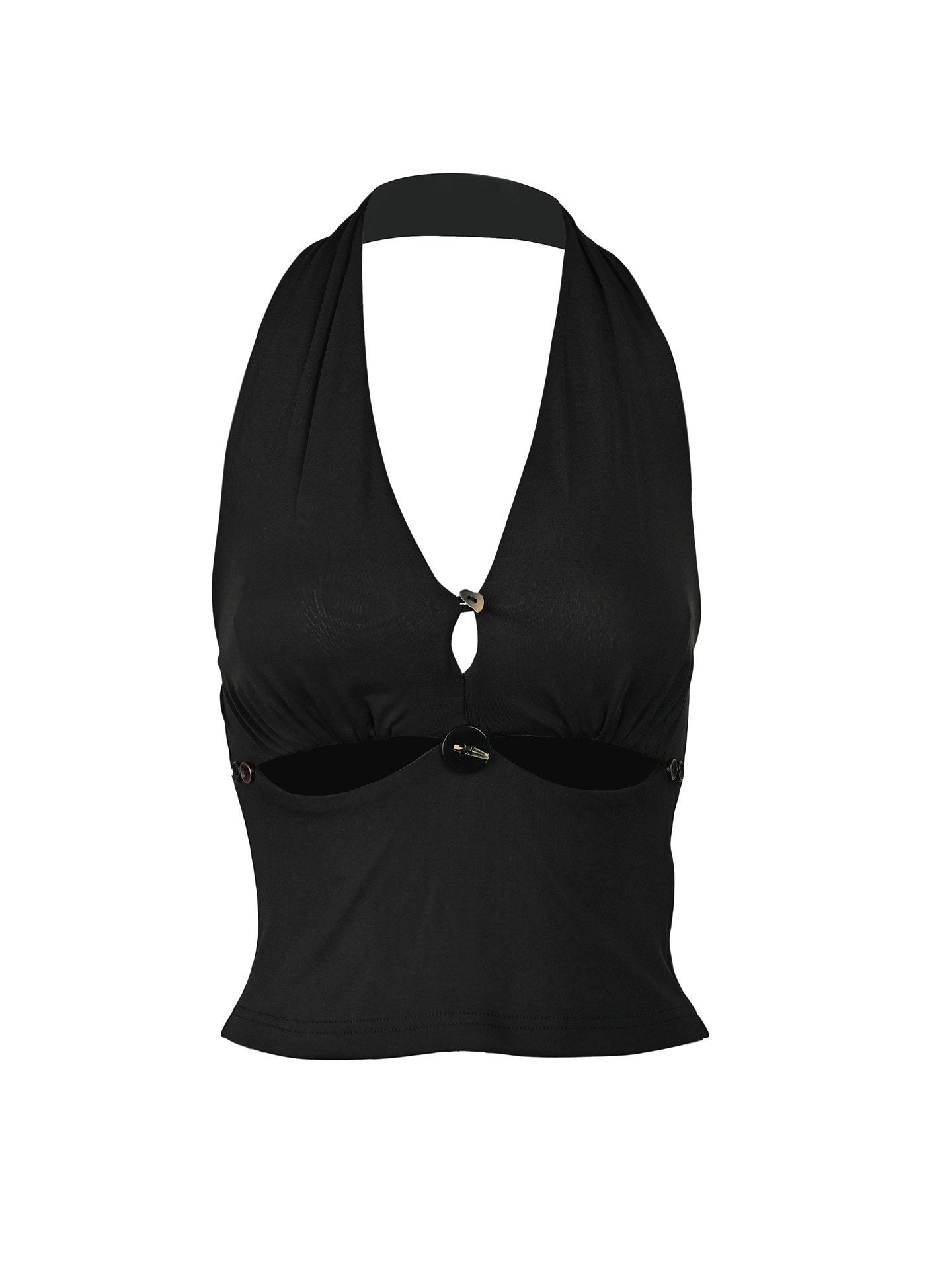 NORTH_NODE_Solid_Cutout_V-neck_Slim_Fit_Women&