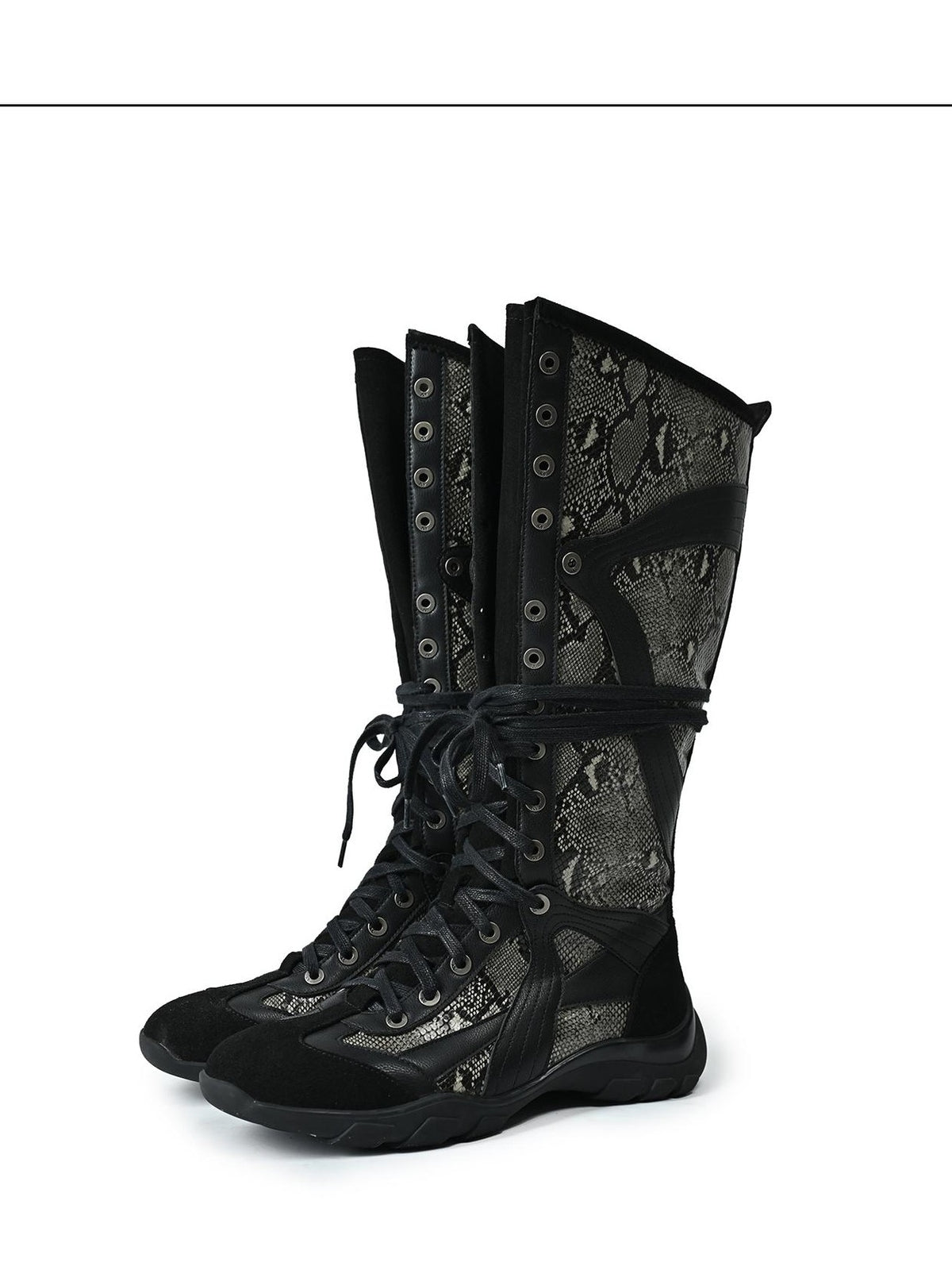 NORTH NODE Spliced Print Patchwork Pointed Toe Women&