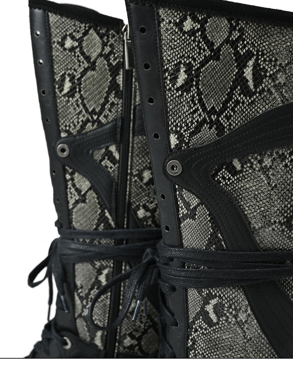 NORTH NODE Spliced Print Patchwork Pointed Toe Women&