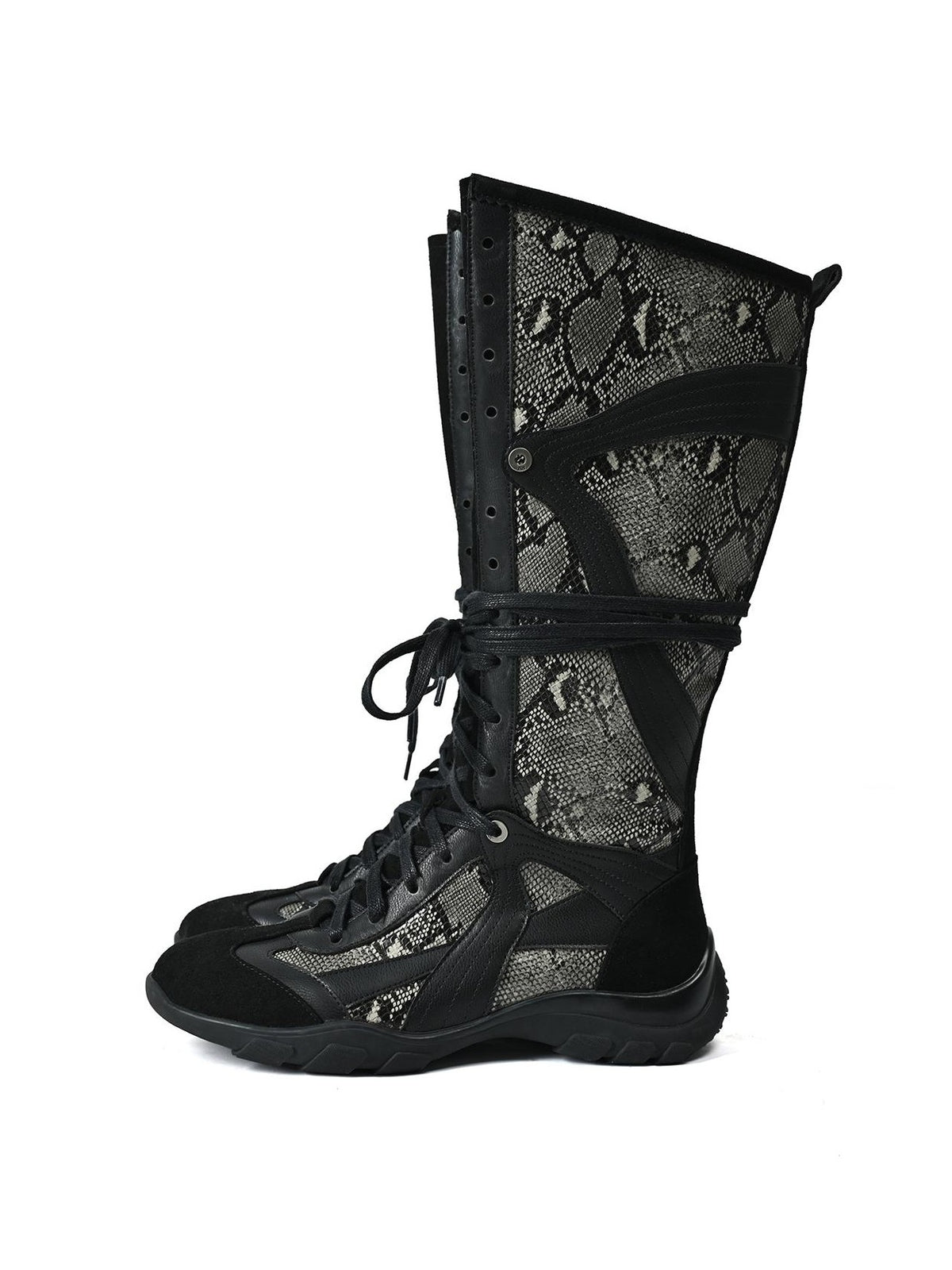 NORTH NODE Spliced Print Patchwork Pointed Toe Women&