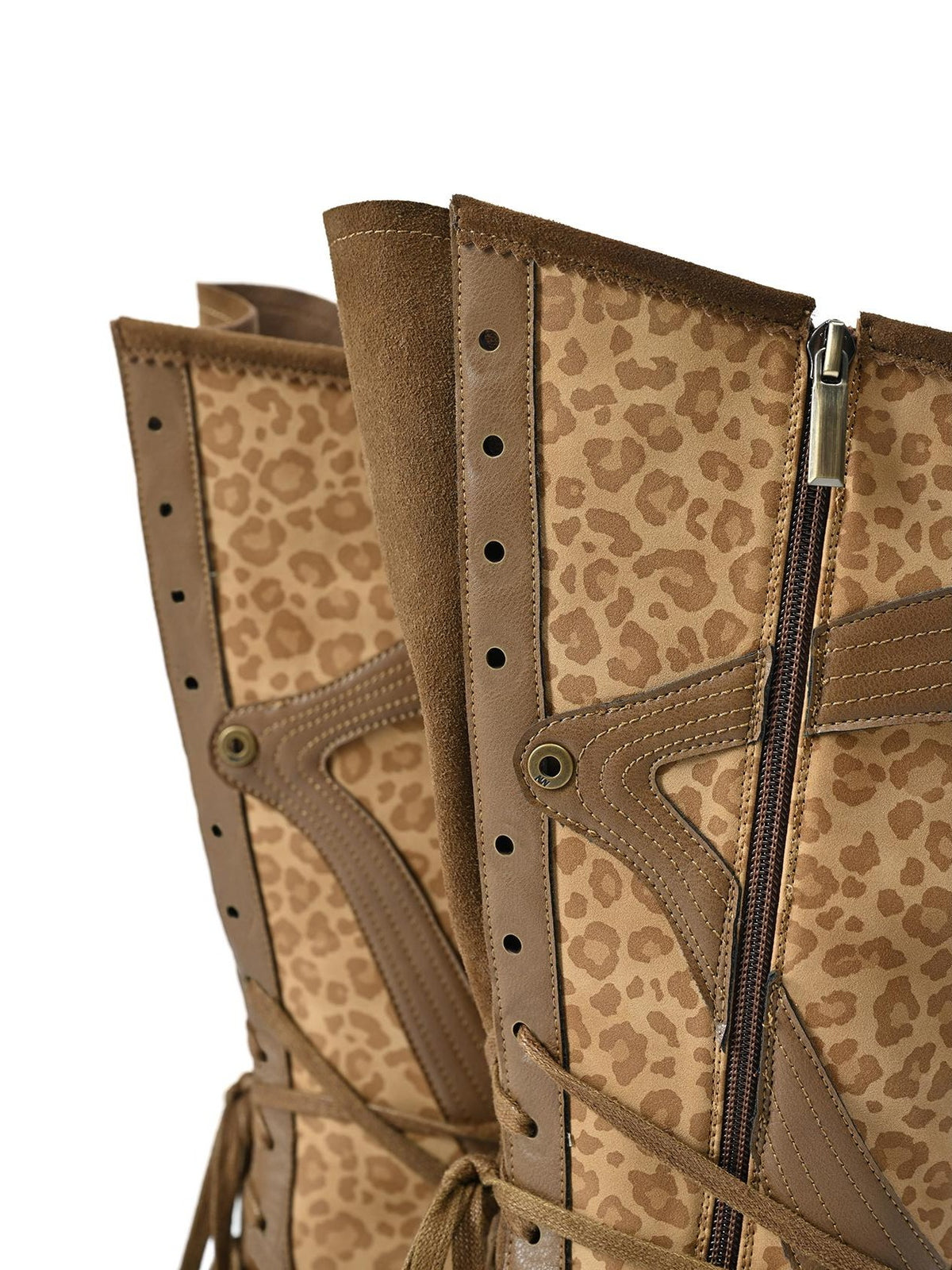 NORTH NODE Spliced Print Patchwork Pointed Toe Women&