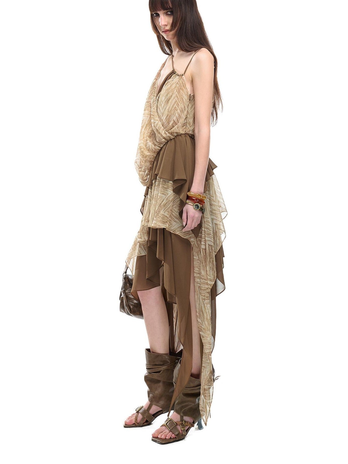 NORTH NODE Spliced Printed Asymmetrical Women&