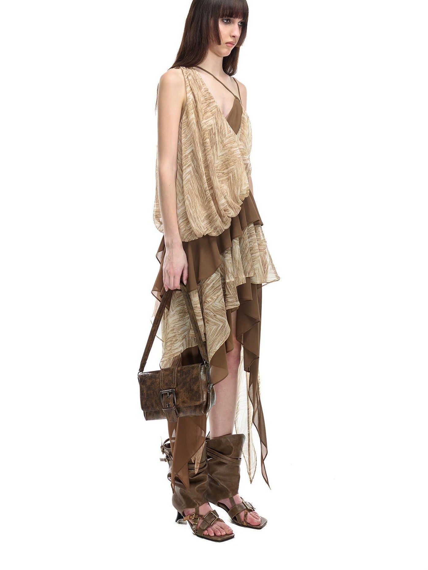 NORTH NODE Spliced Printed Asymmetrical Women&