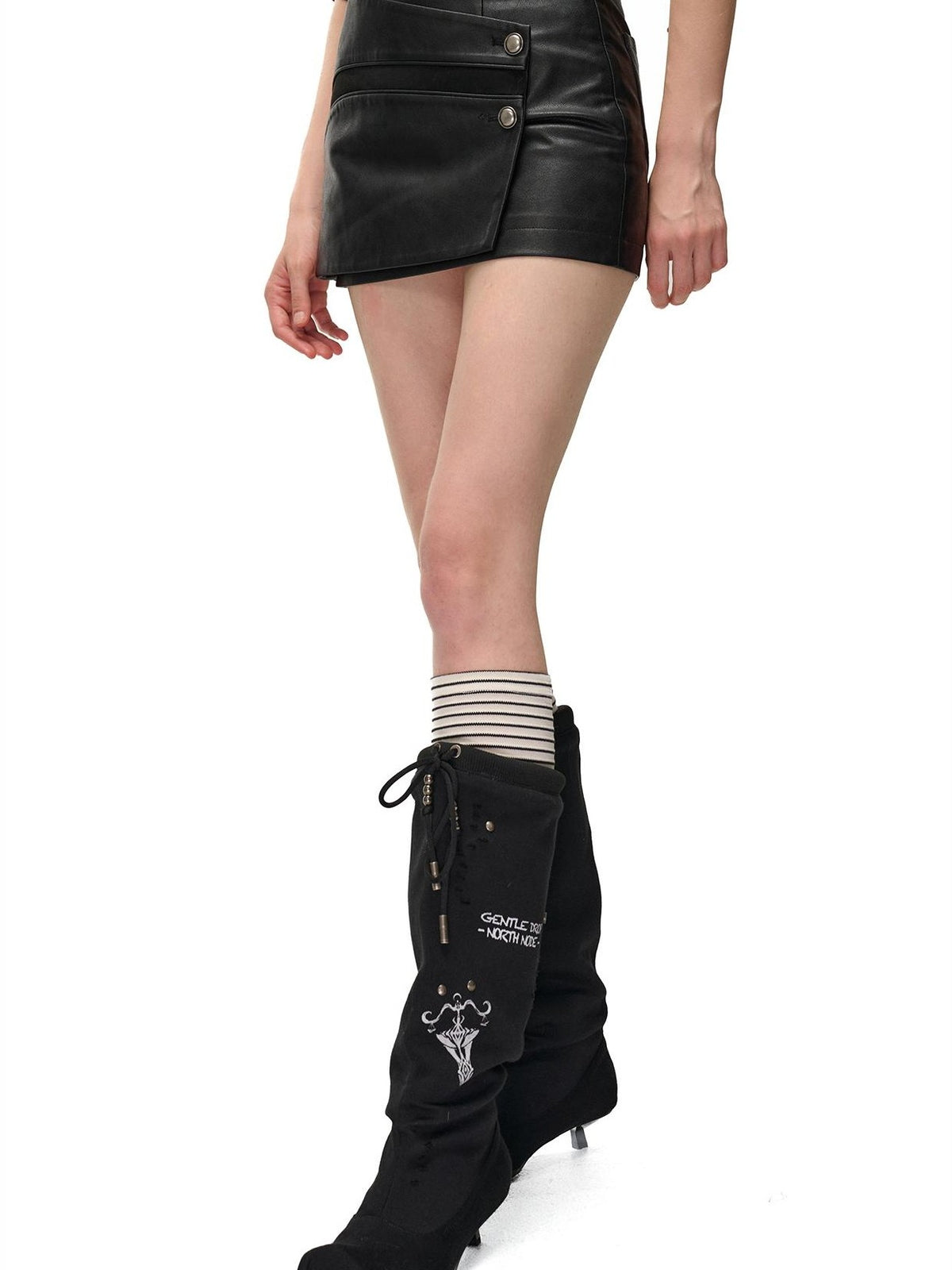 NORTH NODE Spliced Pu A Line Bodycon Women&