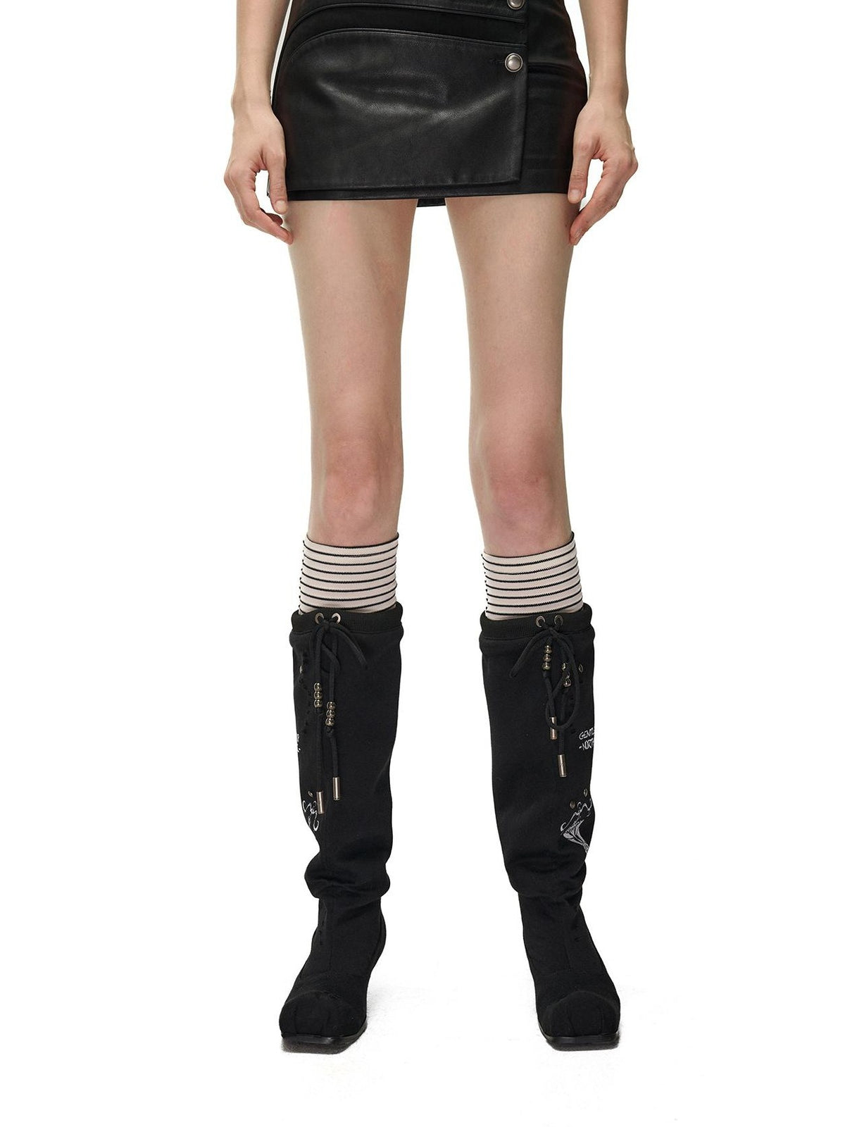 NORTH NODE Spliced Pu A Line Bodycon Women&