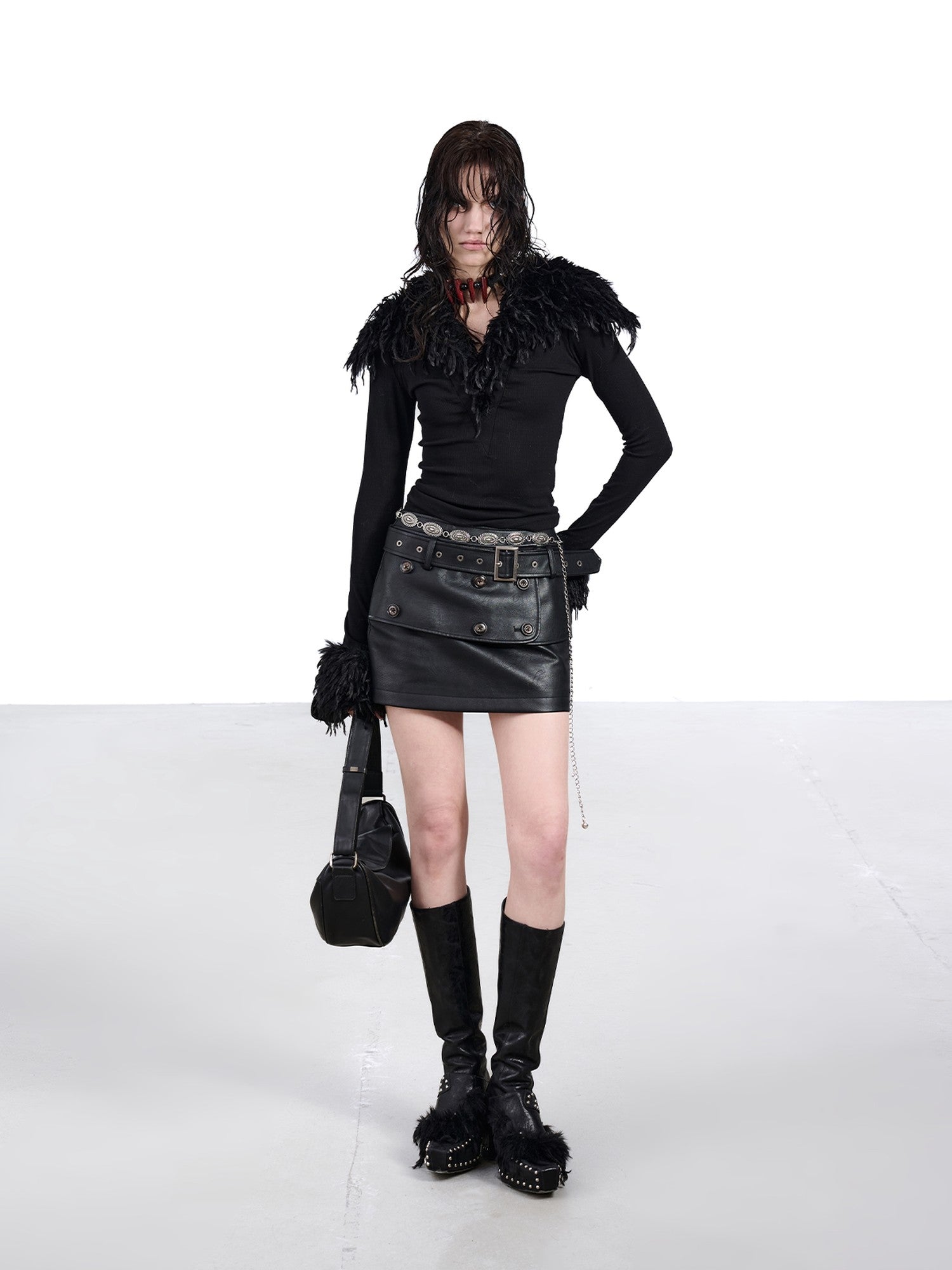 NORTH NODE Textured Layered Handcrafted Button Women&
