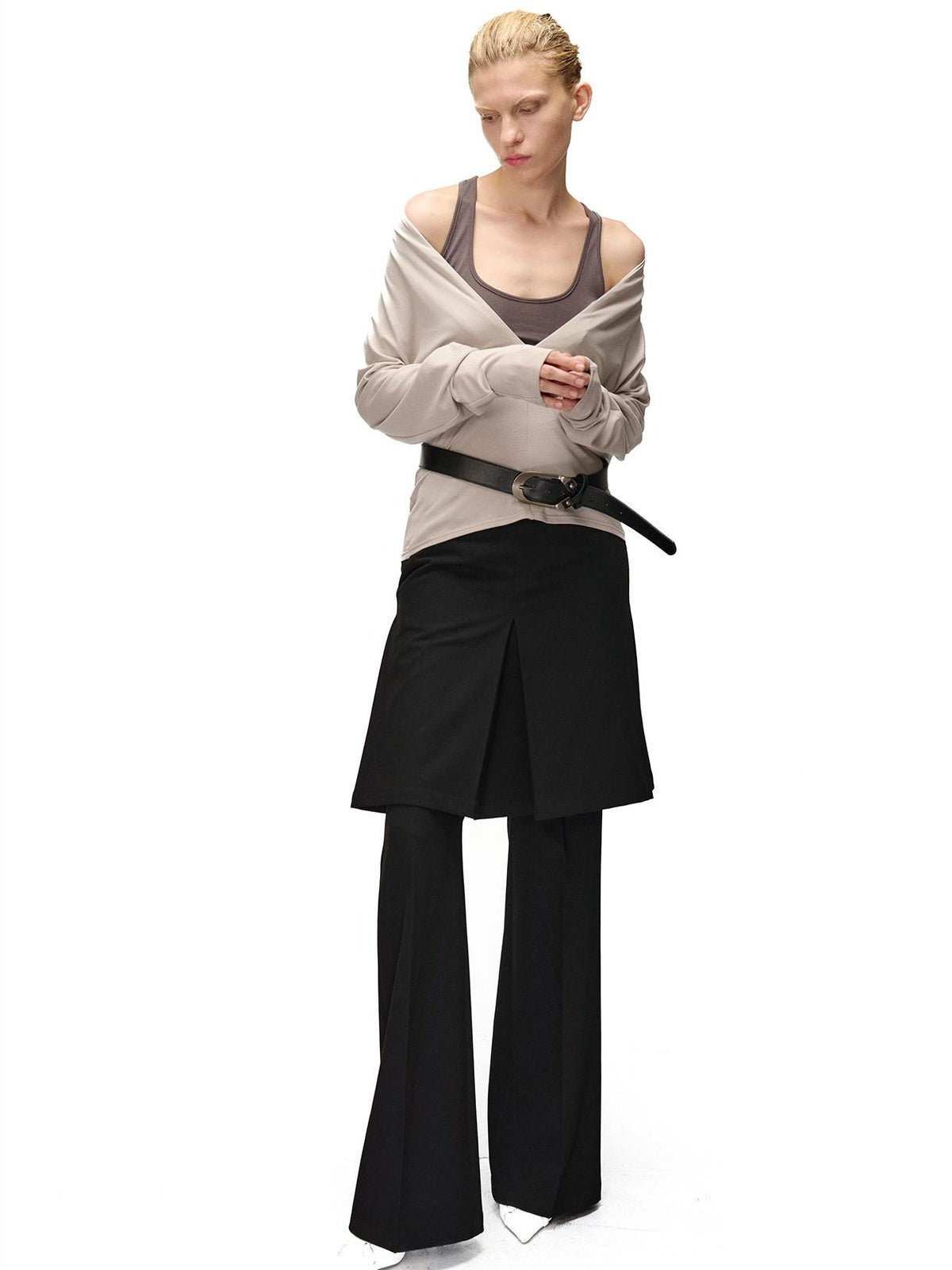 NORTH NODE Two Piece Zip Up Slim Fit Long Sleeve V-neck Women&
