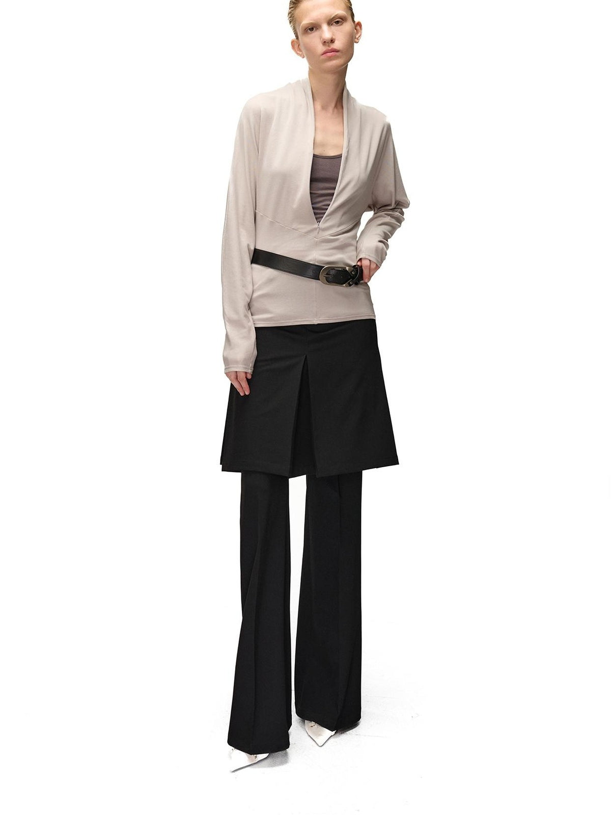 NORTH NODE Two Piece Zip Up Slim Fit Long Sleeve V-neck Women&