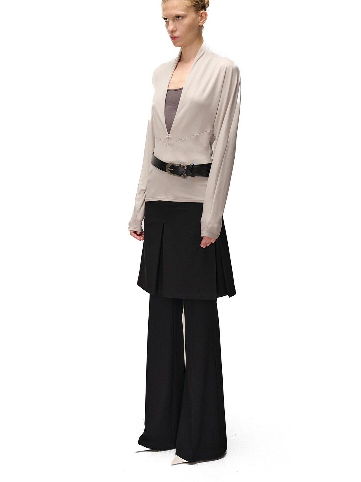 NORTH NODE Two Piece Zip Up Slim Fit Long Sleeve V-neck Women&