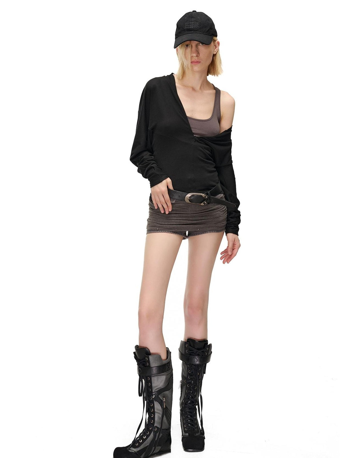 NORTH NODE Two Piece Zip Up Slim Fit Long Sleeve V-neck Women&