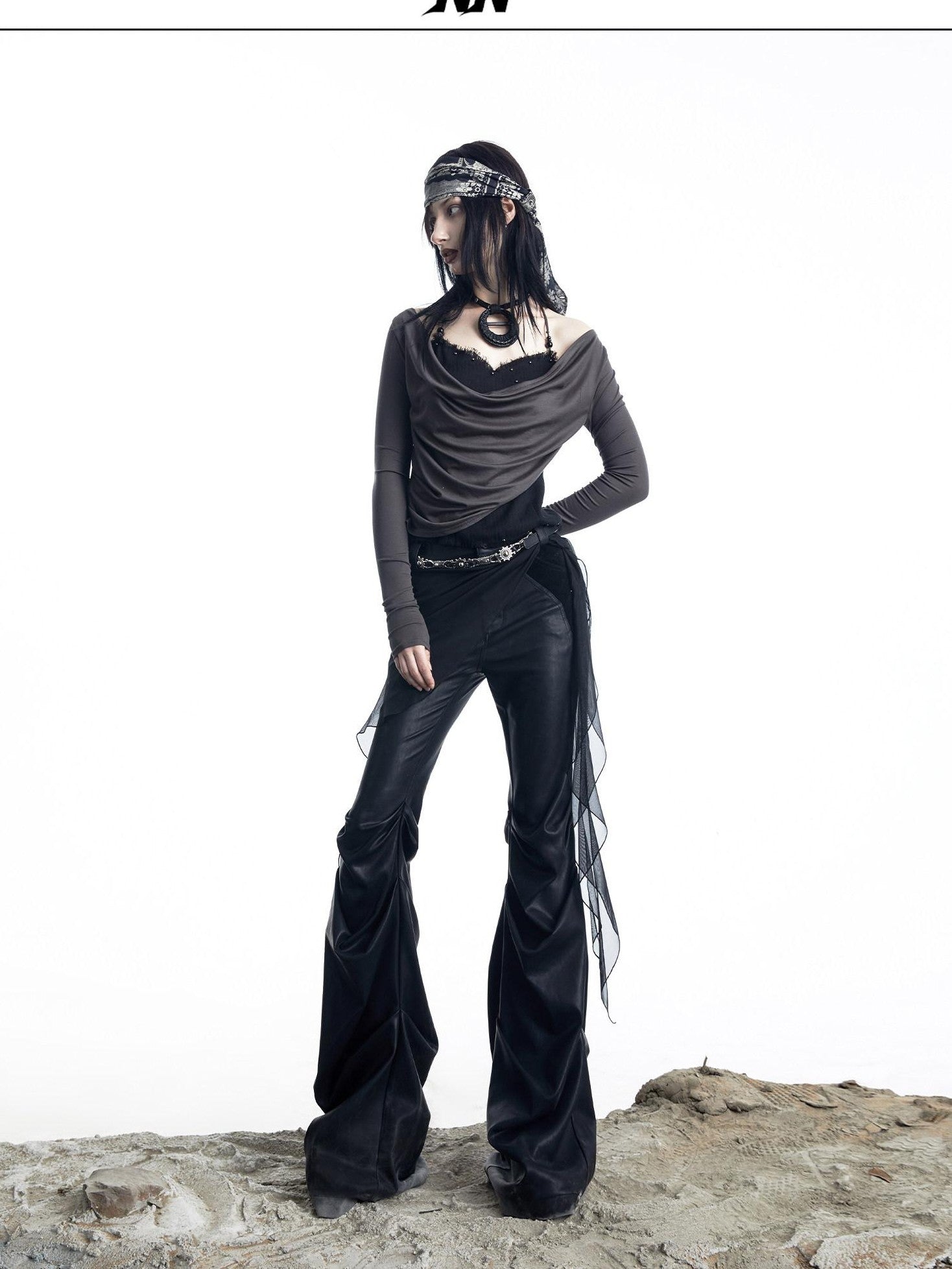 NORTH NODE Urban Nomad Pleated Slim Micro Flare Women&