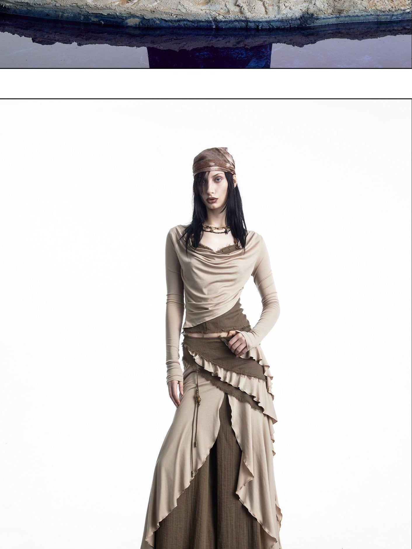 NORTH NODE Urban Nomad Spliced Faux Two Piece Halter Women&