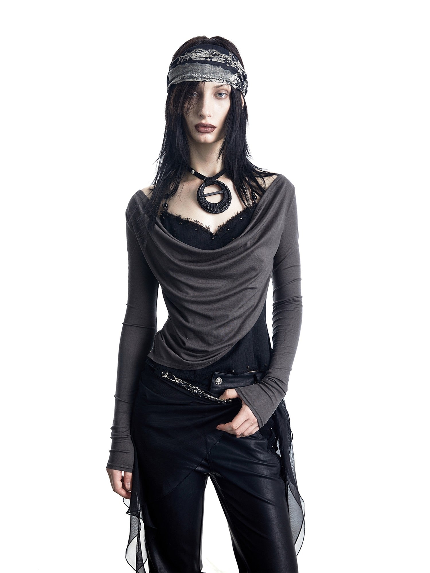 NORTH NODE Urban Nomad Spliced Faux Two Piece Halter Women&