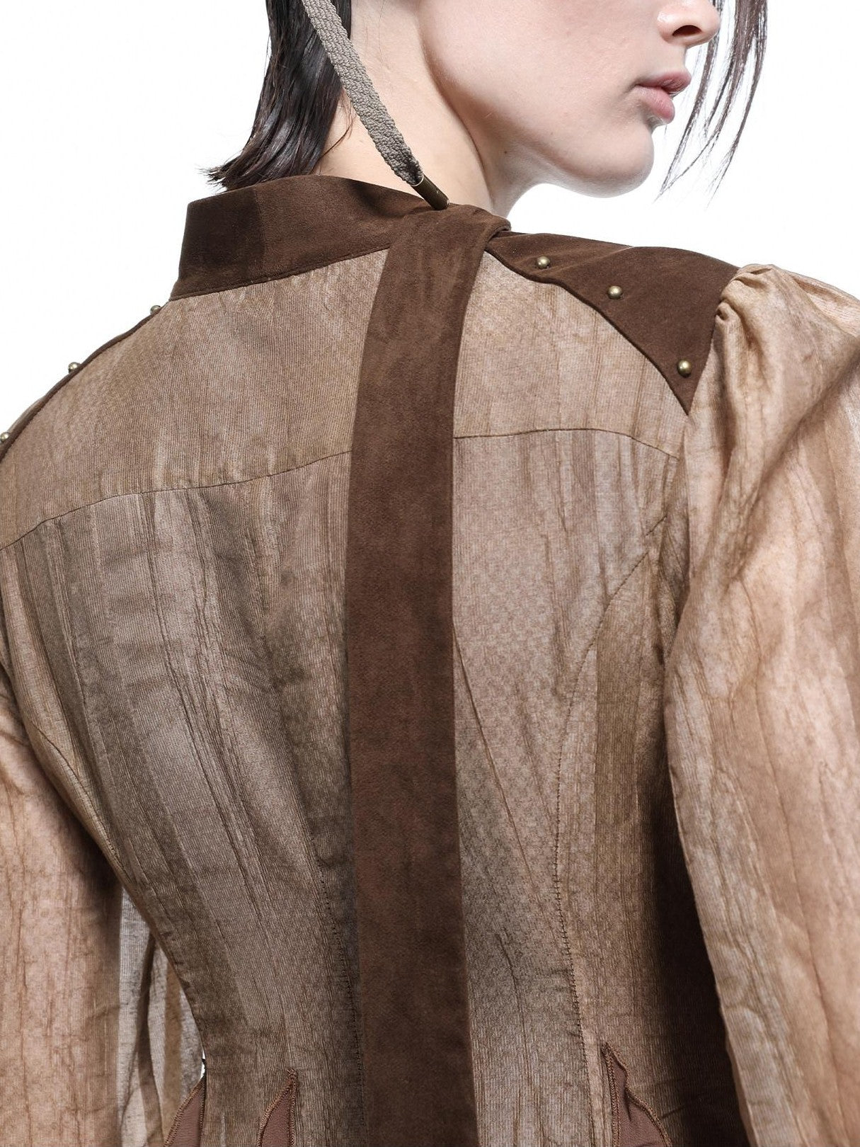 NORTH NODE V-neck Patchwork Ruffle Irregular Women&