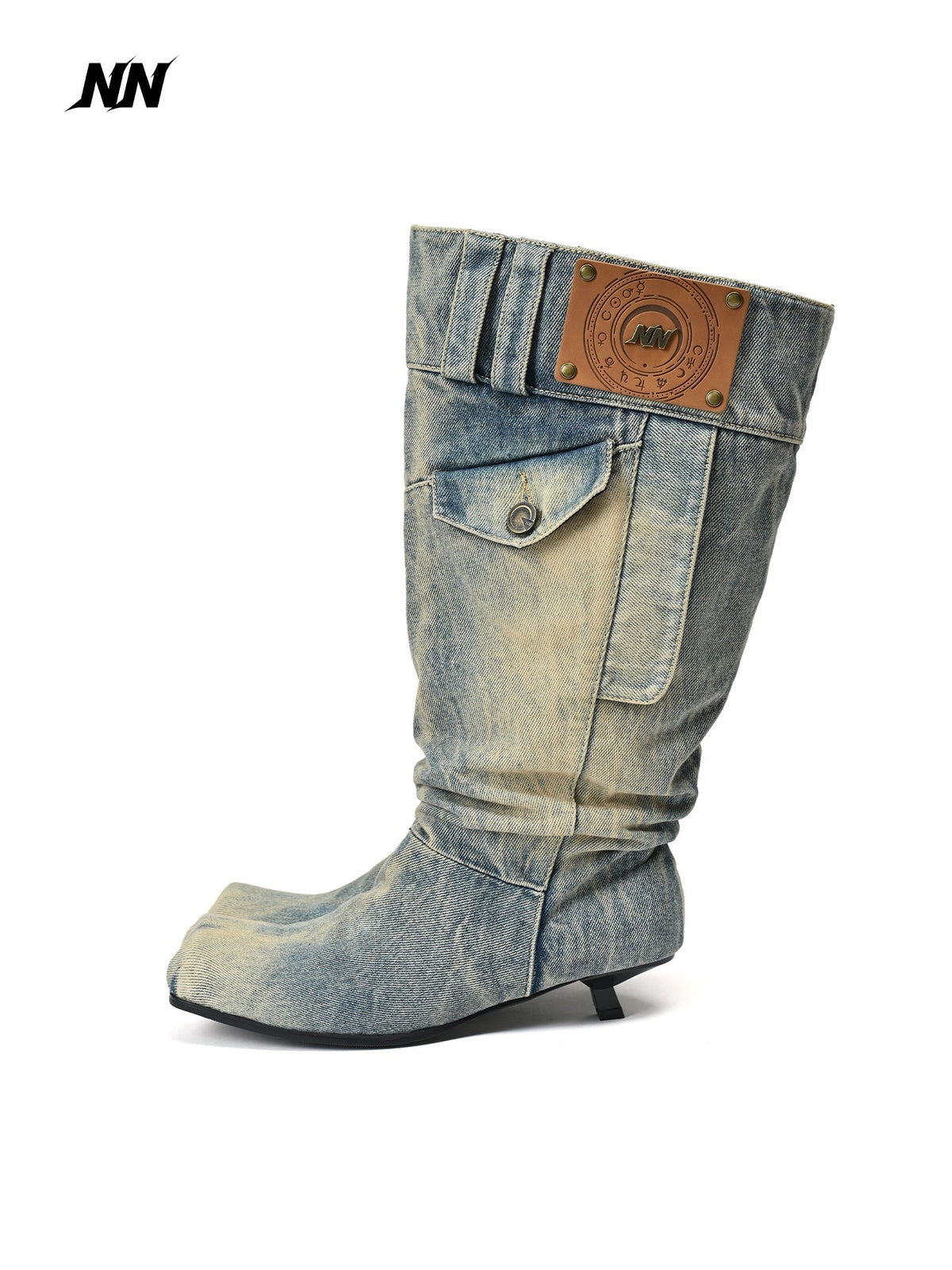 NORTH_NODE_Washed_Distressed_Denim_Slip_On_Low_Heel_Women&