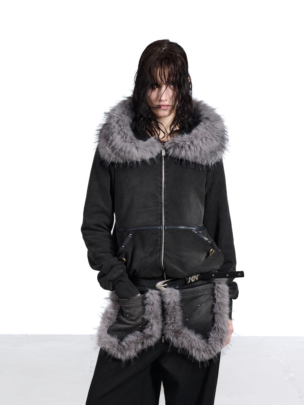 NORTH_NODE_Washed_Distressed_Fur_Collar_Hooded_Women&