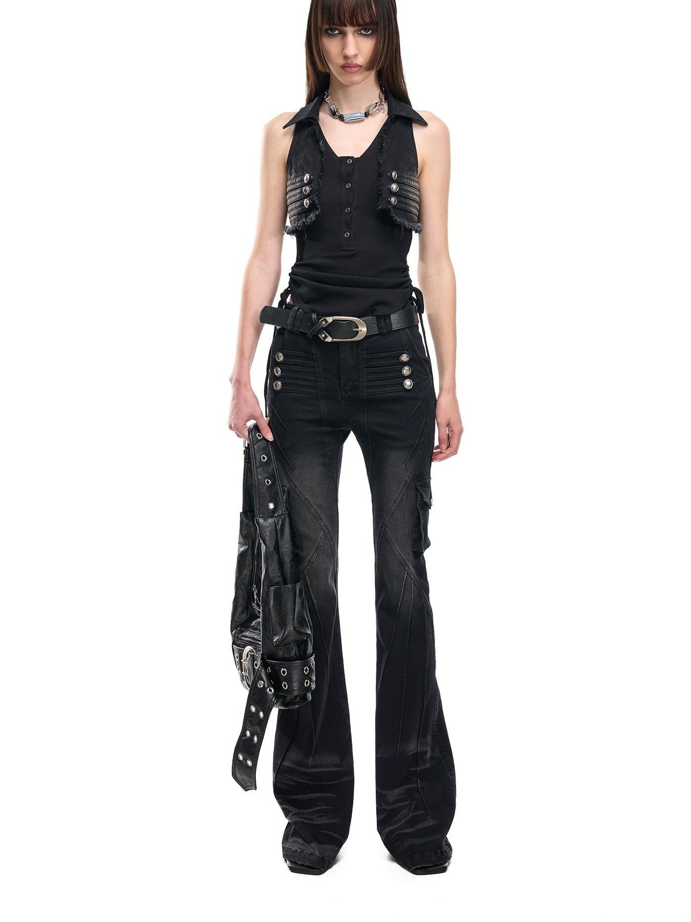 NORTH NODE Washed Pleated Deconstructed Utility Women&