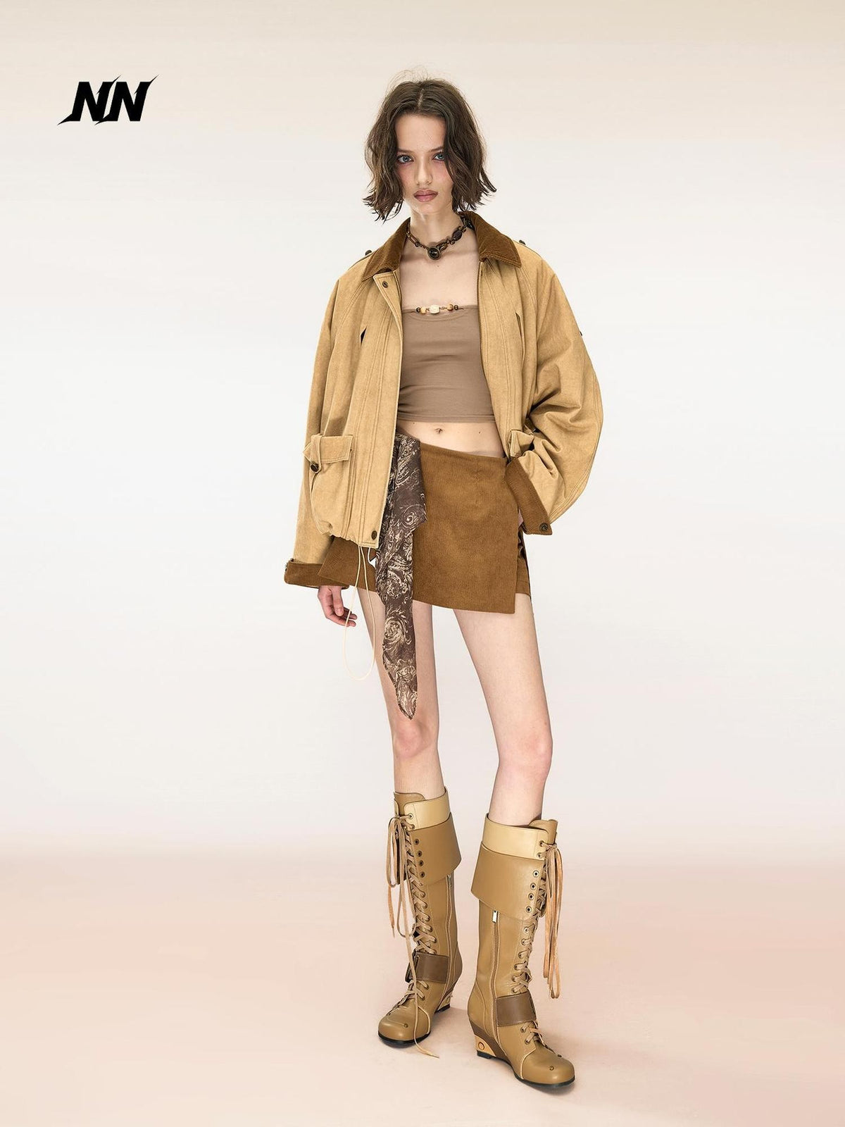 NORTH NODE Washed Quilted Colorblock Padded Women&
