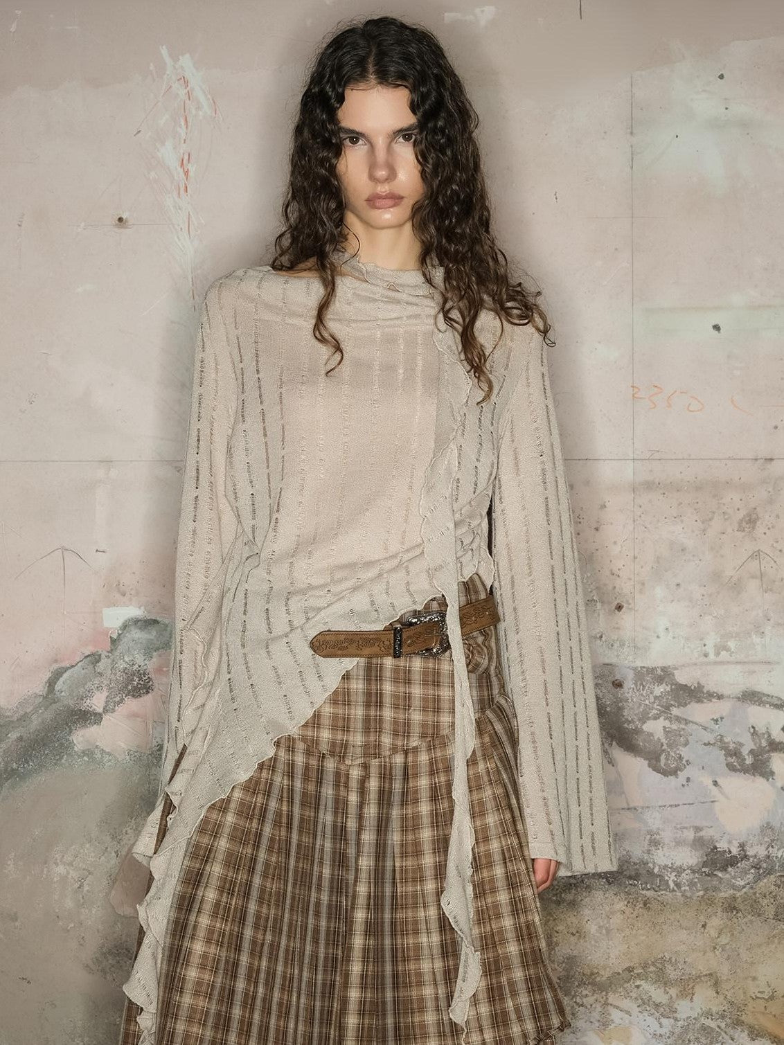 NORTH NODE Wasteland Asymmetric Lotus Ruffle Women&