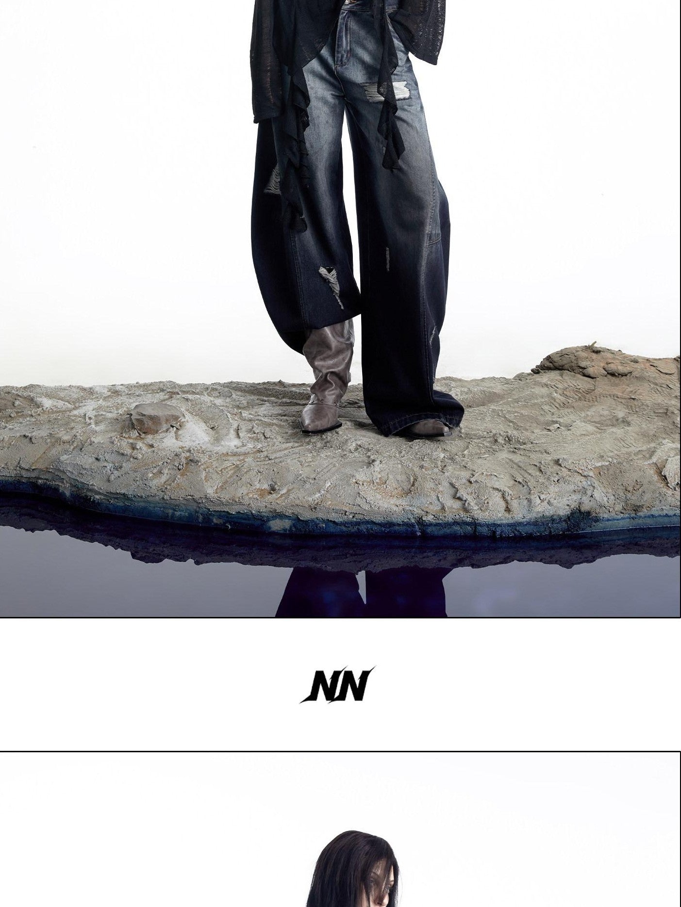 NORTH NODE Wasteland Asymmetric Lotus Ruffle Women&