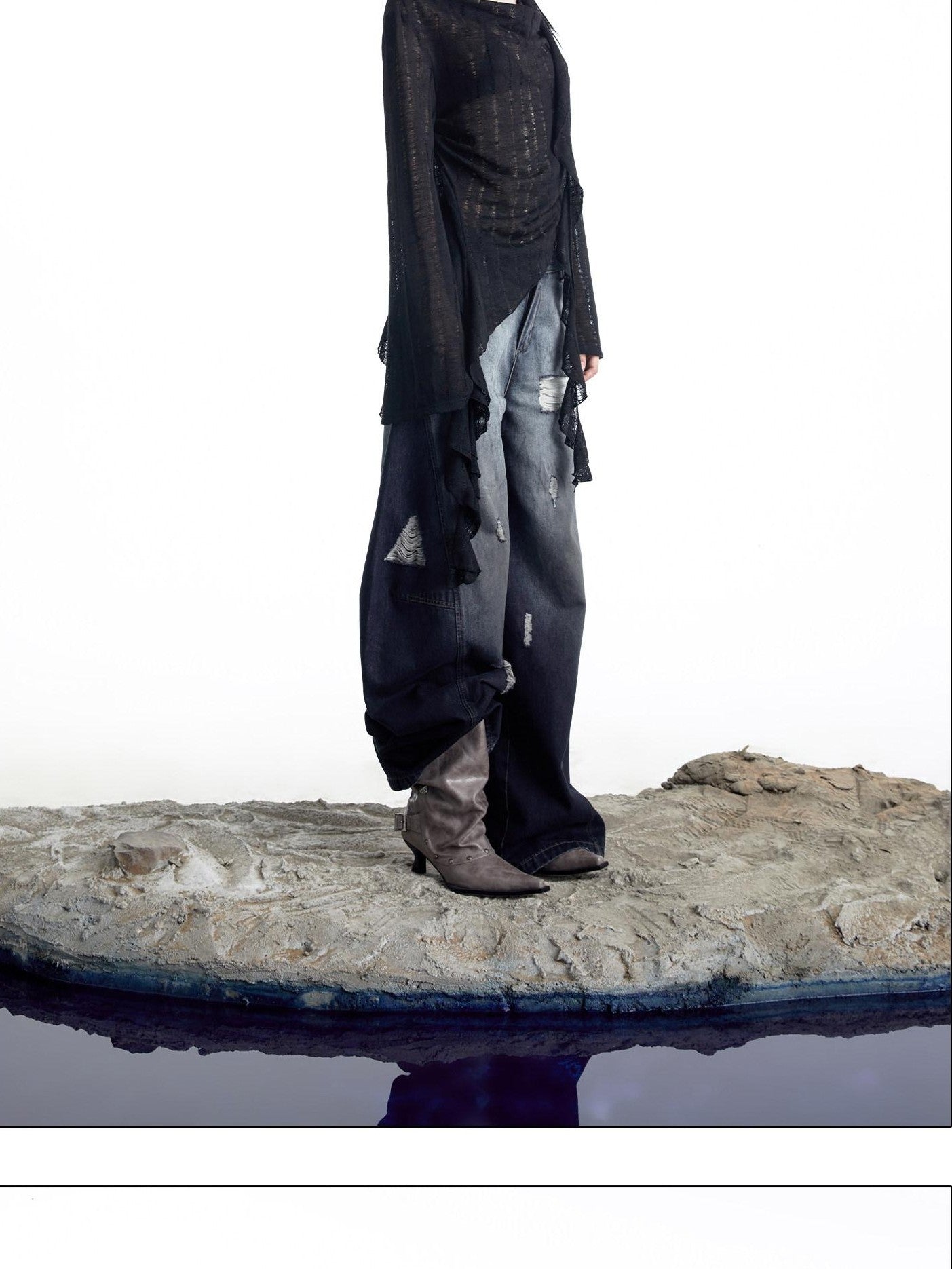 NORTH NODE Wasteland Asymmetric Lotus Ruffle Women&