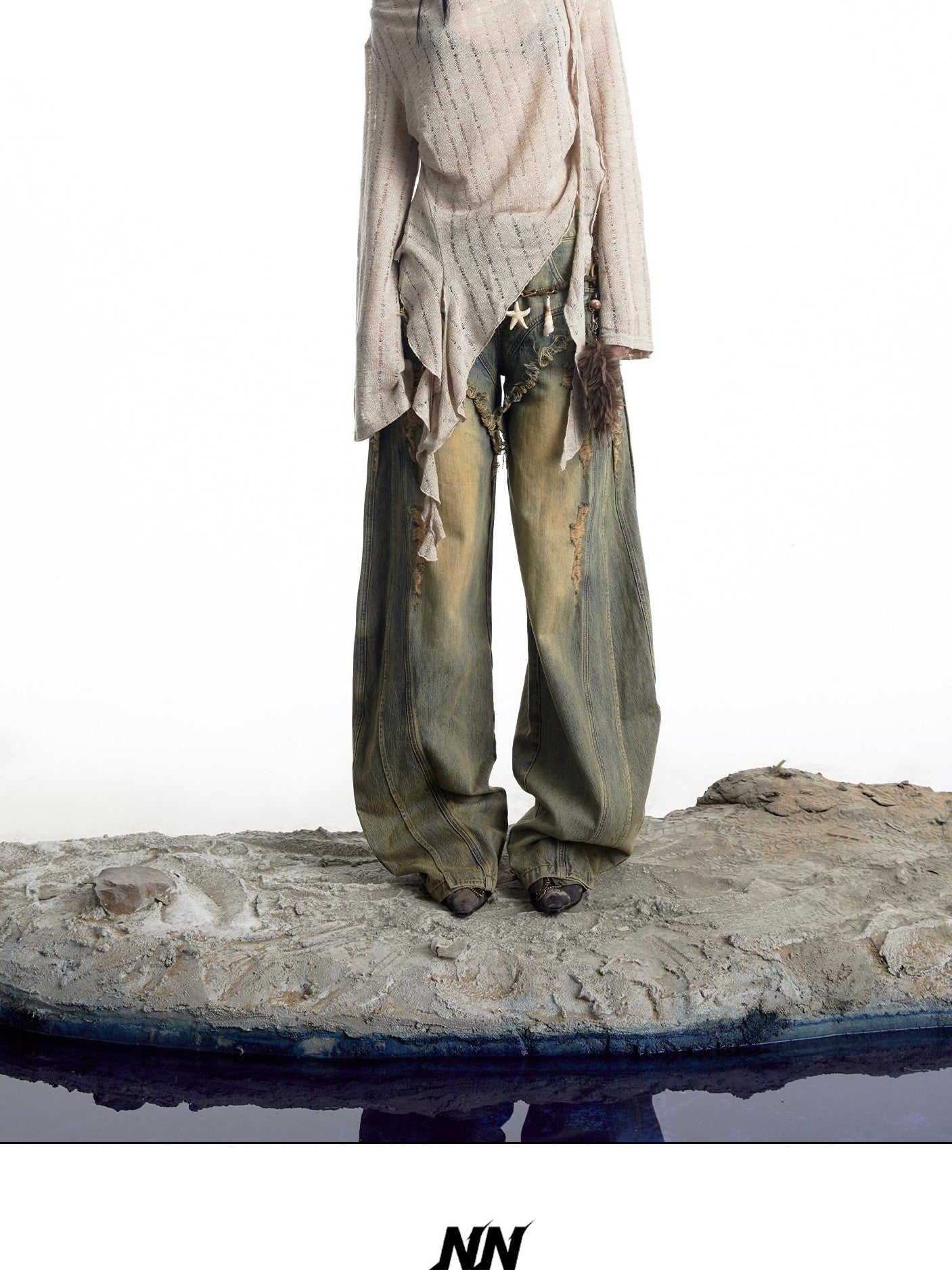 NORTH NODE Wasteland Asymmetric Lotus Ruffle Women&