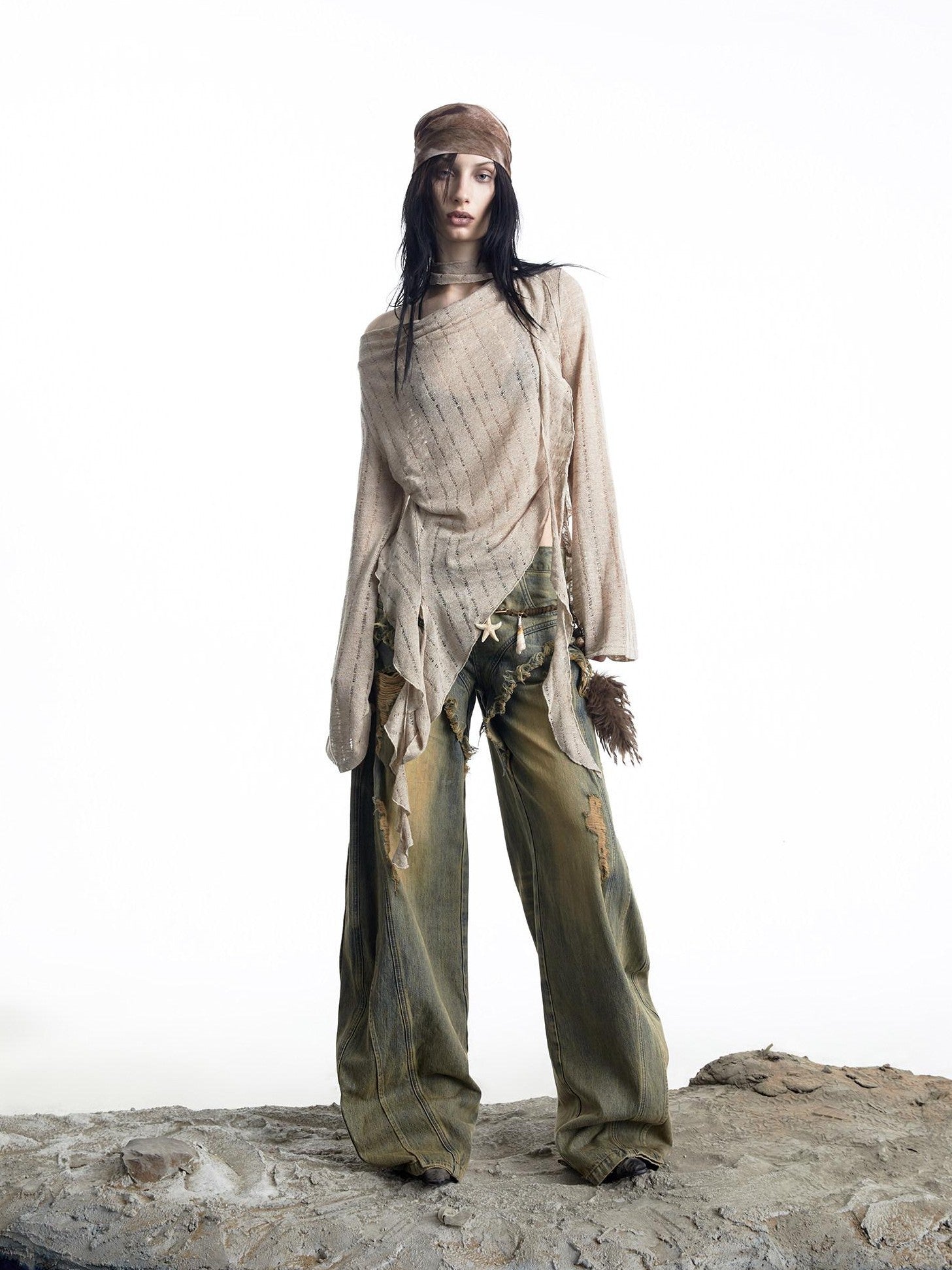 NORTH NODE Wasteland Asymmetric Lotus Ruffle Women&