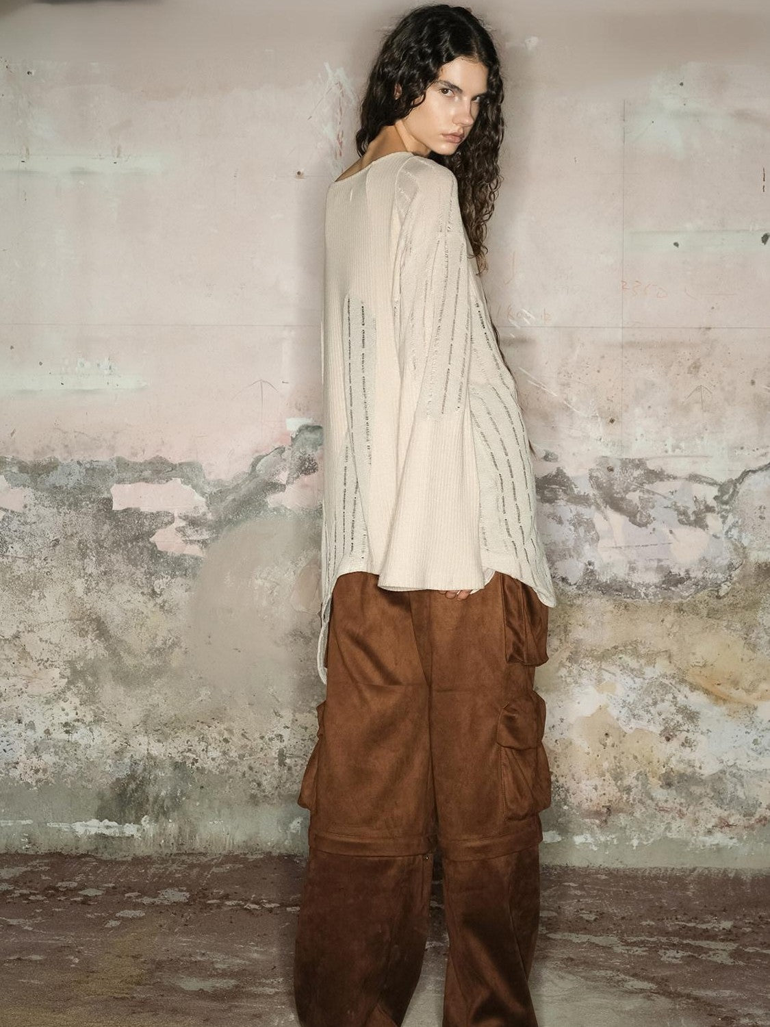 NORTH NODE Wasteland Punk Irregular Mesh Patchwork Women&