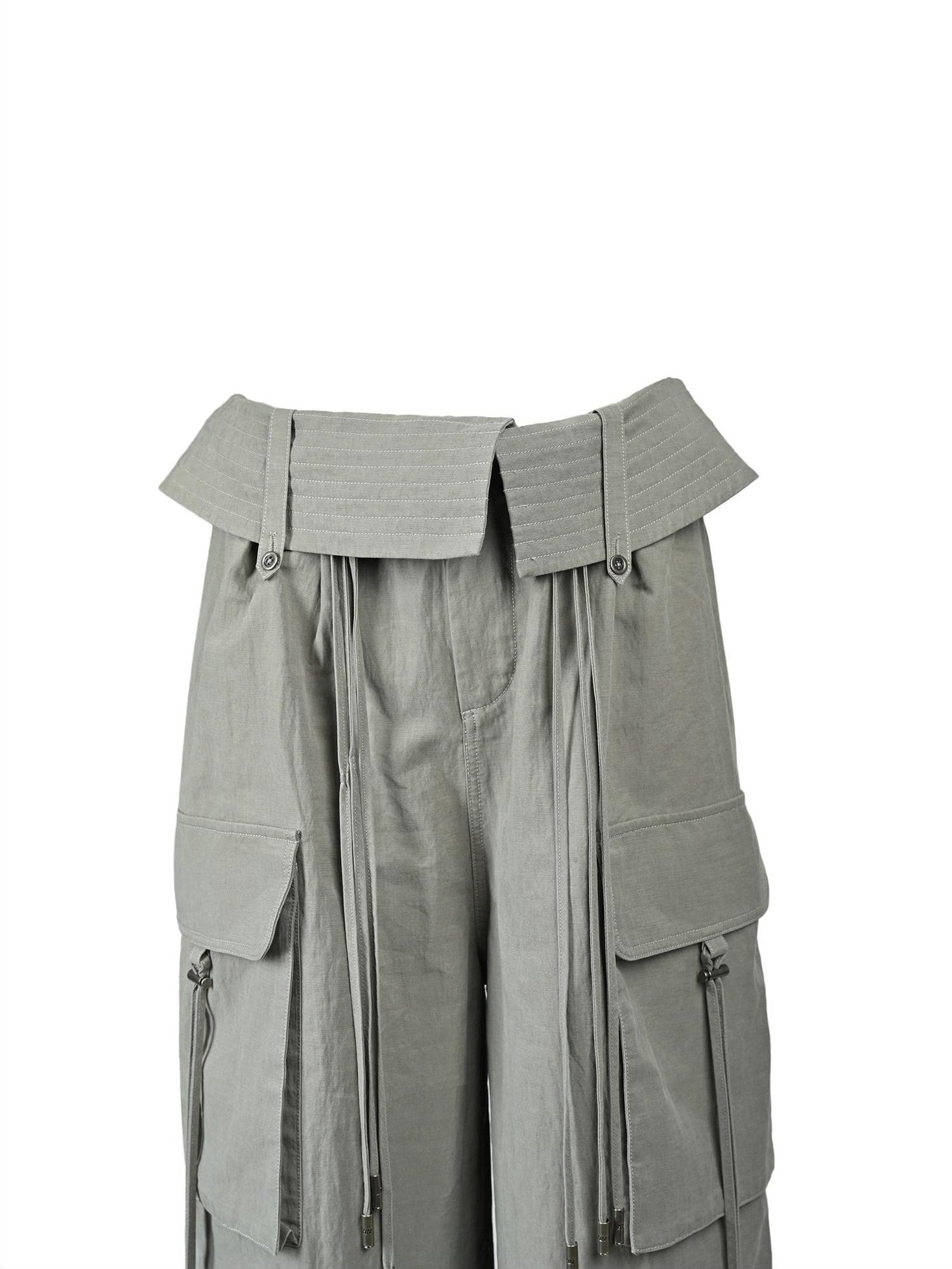 NORTH NODE Wide Leg Turnover Waist Paratrooper Utility Women&