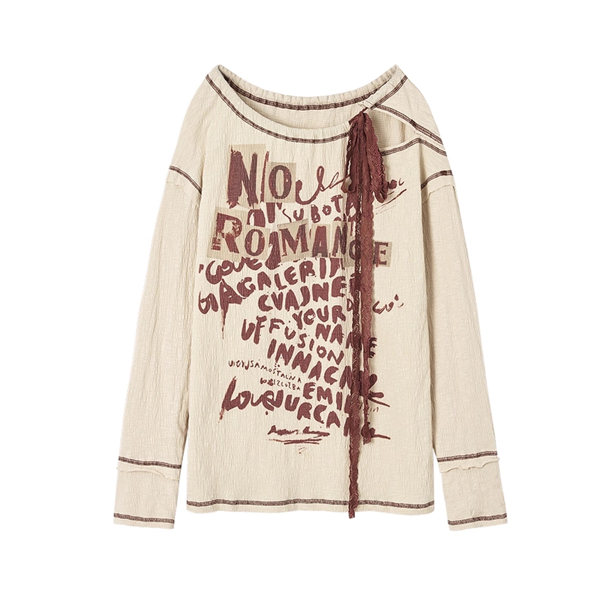 NO_ROMANCE_Adjustable_Neckline_Oversized_Bow_Print_Apricot_Cotton_Women_Longsleeve_T-Shirt_MISSTT