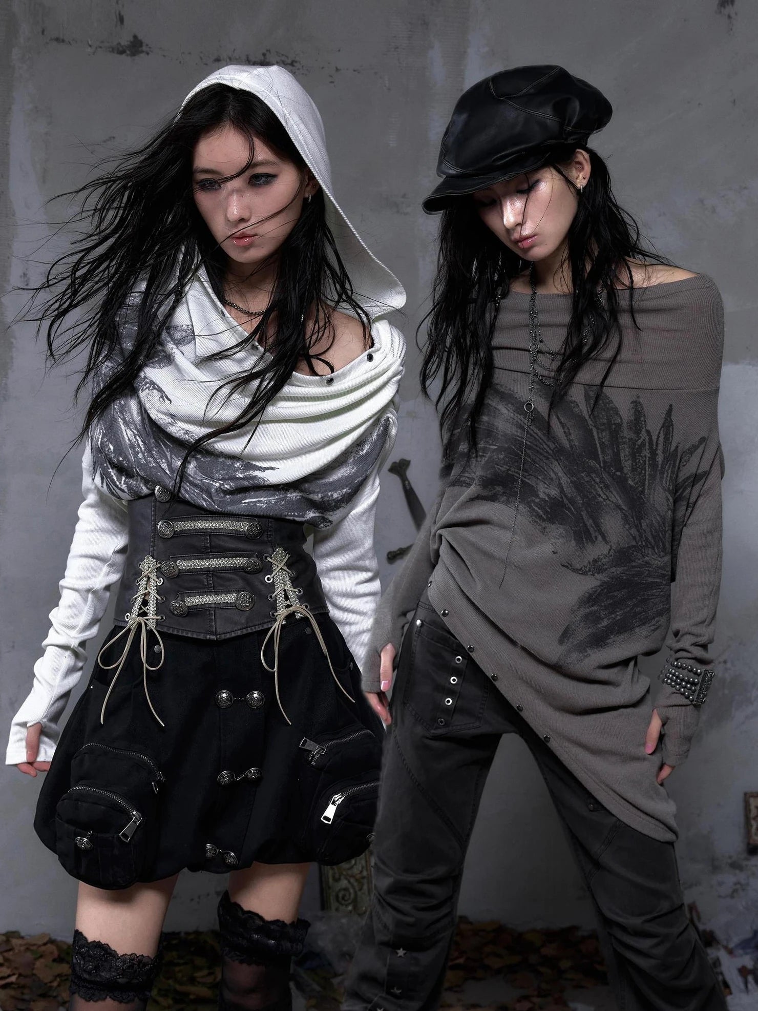 NO ROMANCE Botanical Floral Print Cinched Waist Cropped Long Sleeve Women Casual T-Shirt