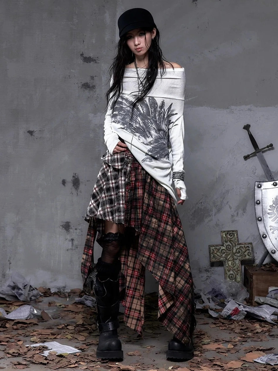 NO ROMANCE Botanical Floral Print Cinched Waist Cropped Long Sleeve Women Casual T-Shirt