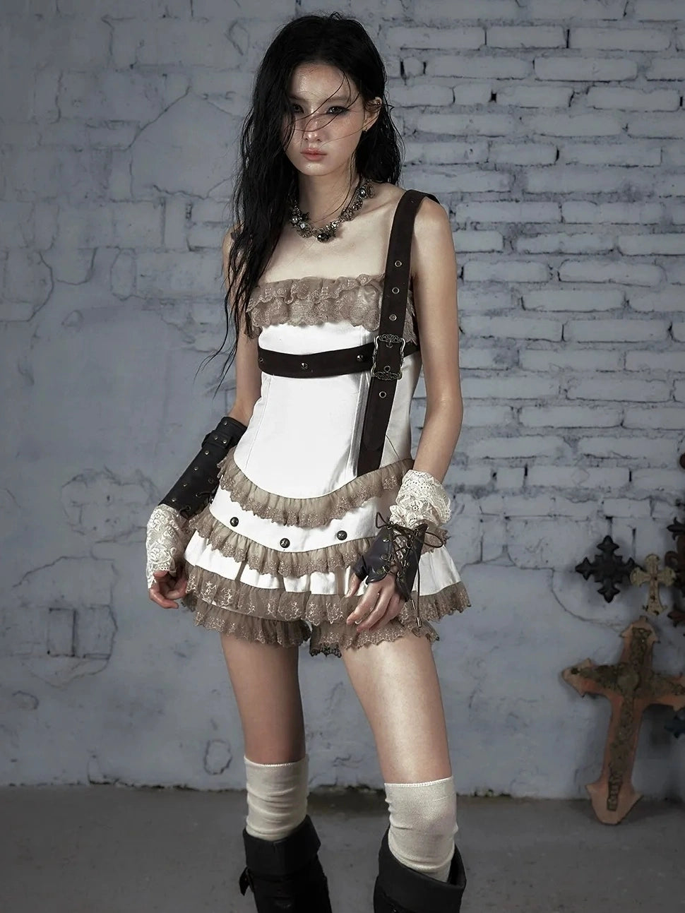 NO ROMANCE Breathable All Cotton Vintage Lace Sleeveless Spaghetti Strap Maxi Women Dresses