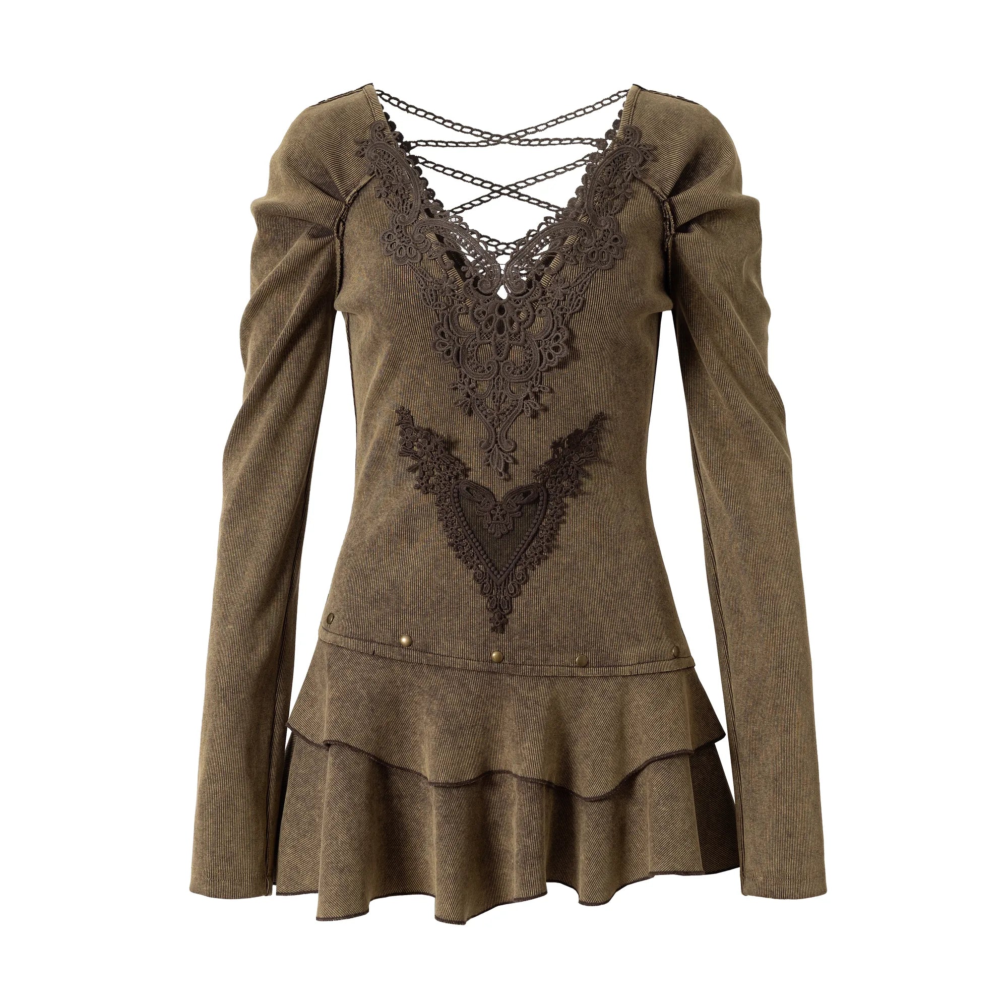 NO_ROMANCE_Elegant_Palace_Style_V_Neck_Long_Sleeve_Knit_A_Line_Slim_Fit_Women_Dresses_MISSTT