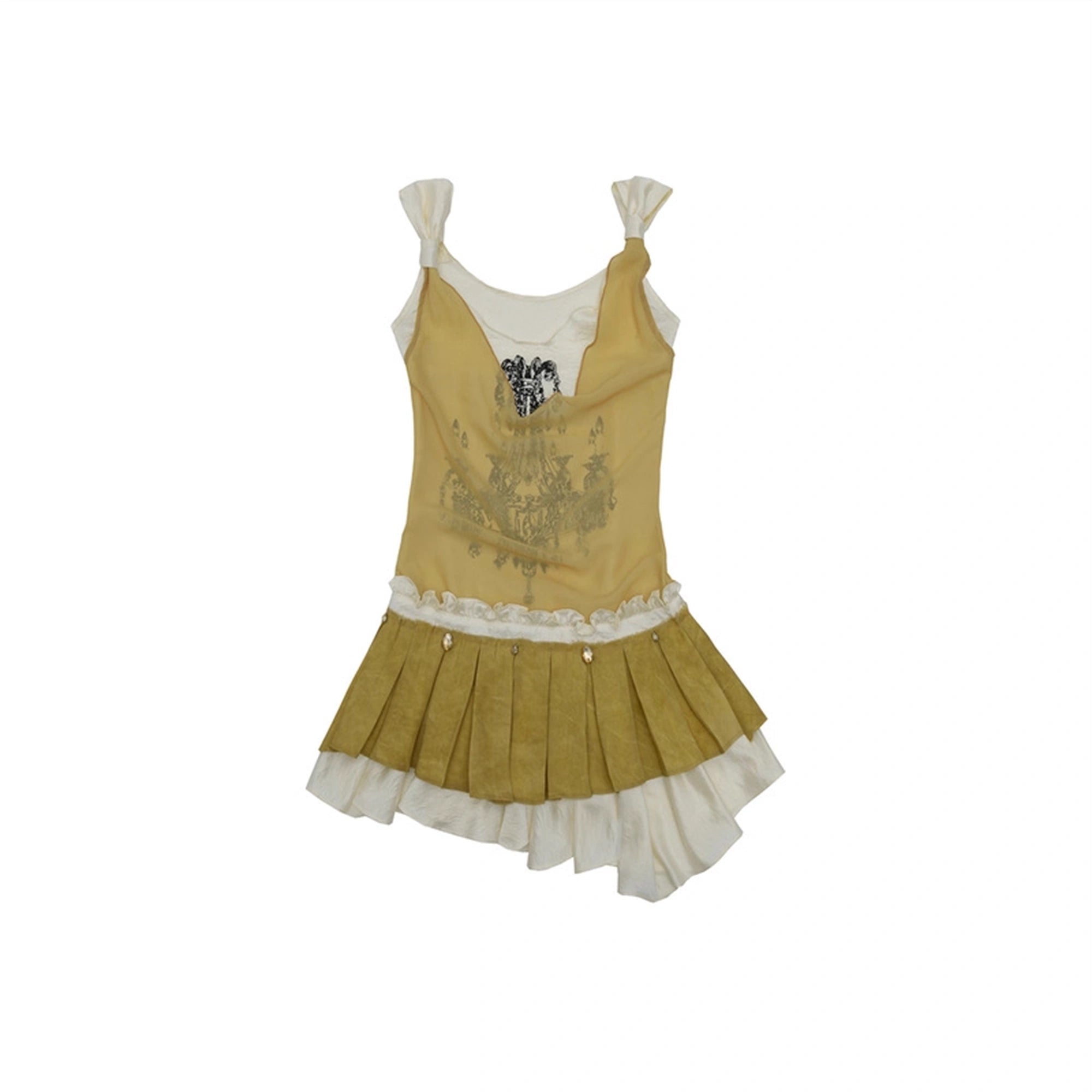 NO_ROMANCE_Hand_Painted_Pattern_Ruched_Faux_Two_Piece_Spaghetti_Strap_Mini_Women_Dresses_MISSTT