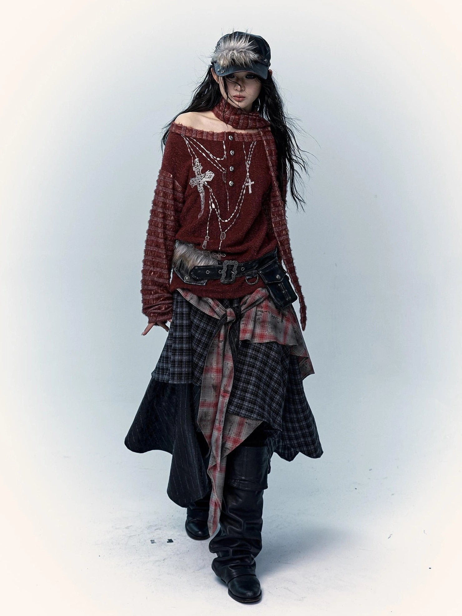 NO ROMANCE Hand Rubbed Black Unique Patina Wide Corset Waist Cincher Women Belt