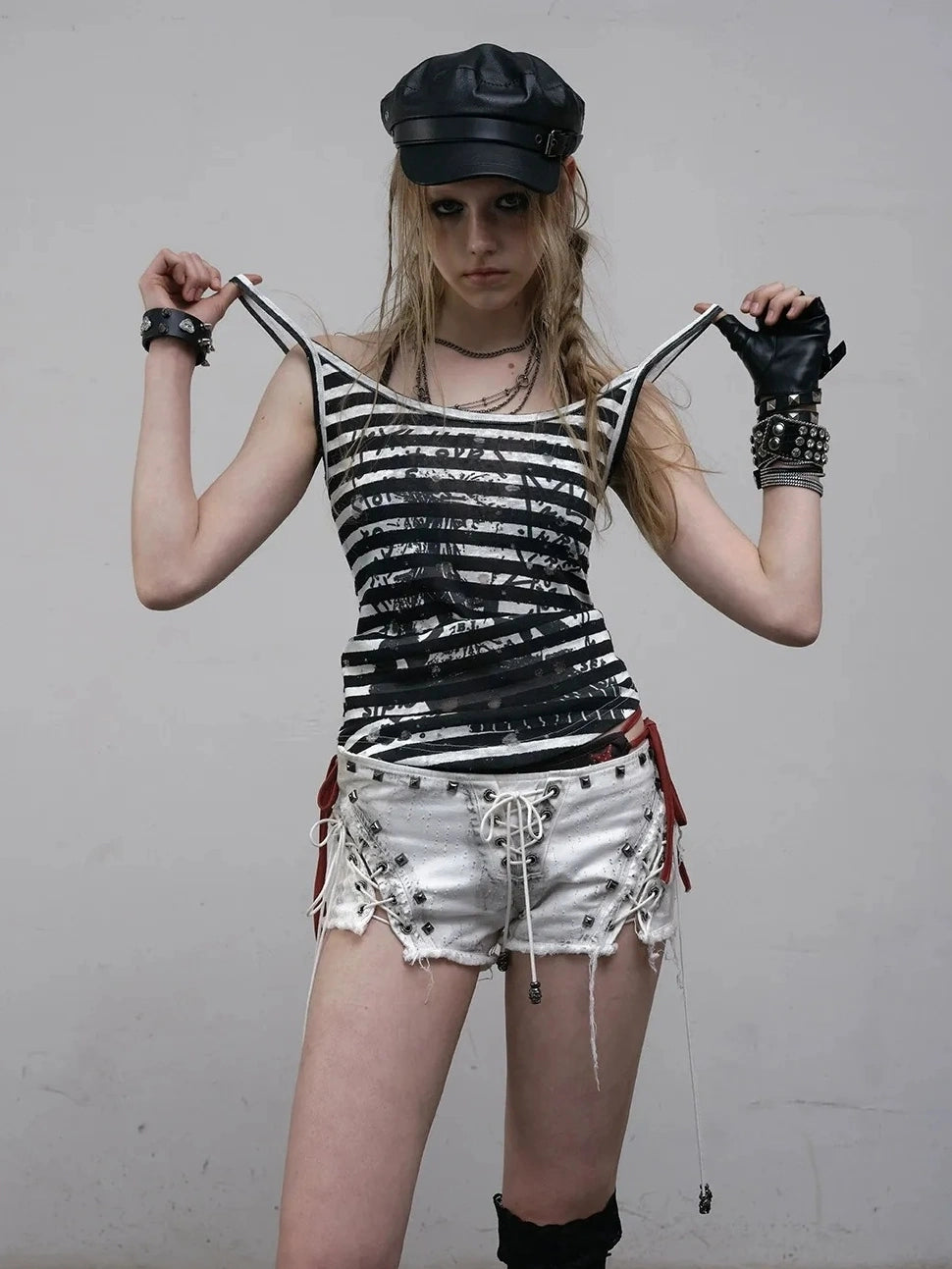 NO ROMANCE Lightweight Striped Spaghetti Strap Slim Fit Women Original Design Tank Top