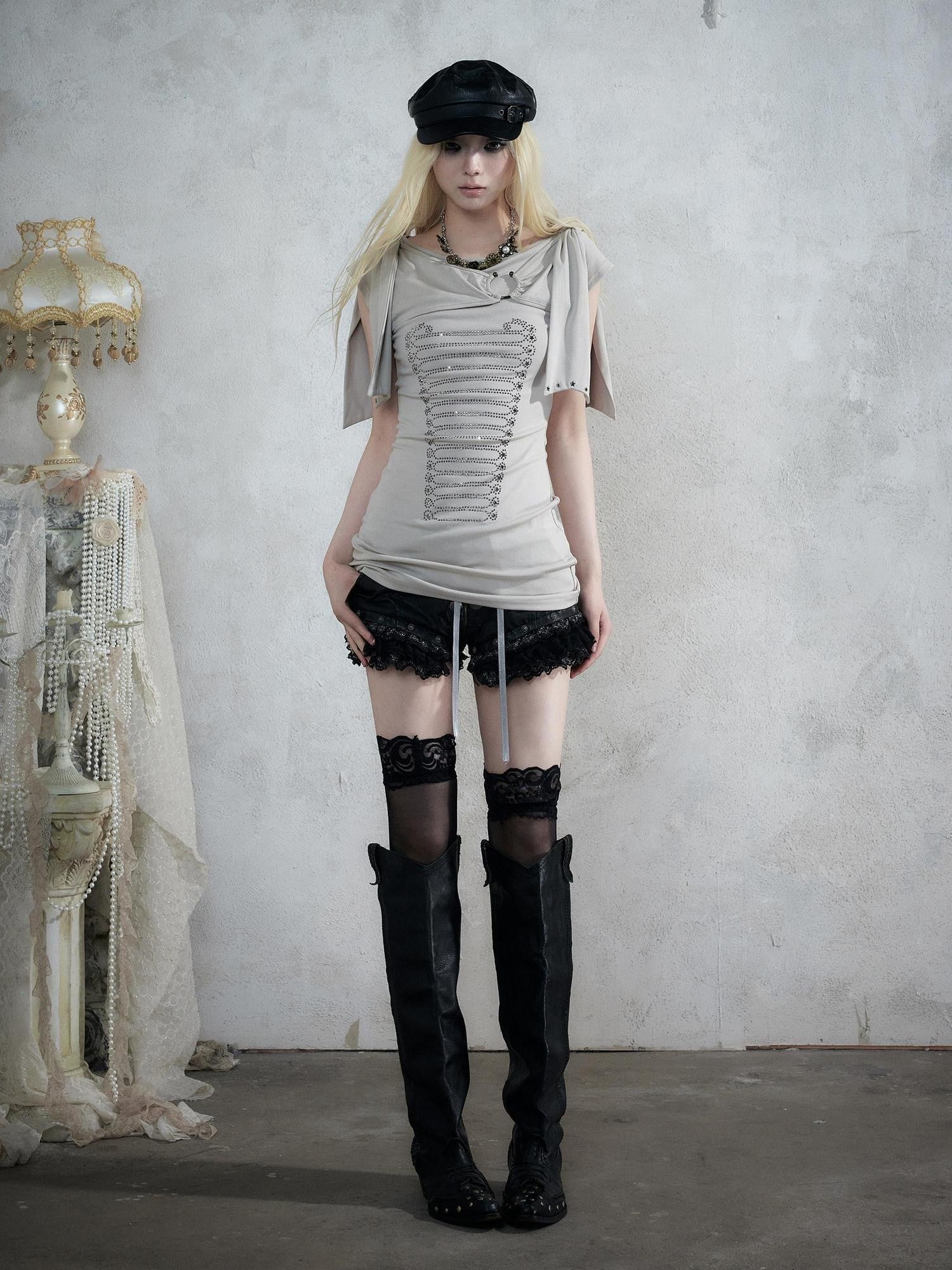 NO ROMANCE Napoleonic Rhinestone Slim Women&