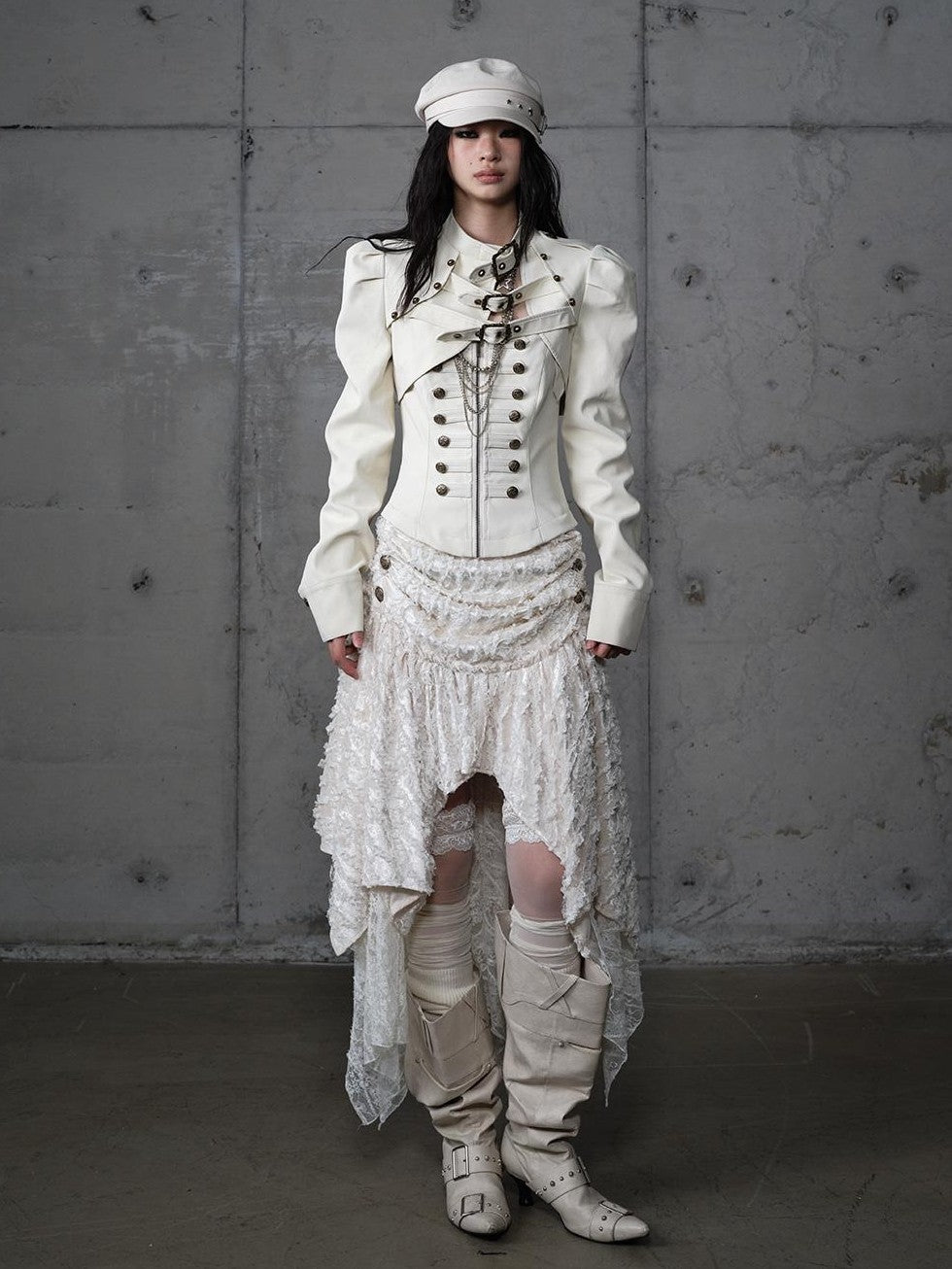 NO ROMANCE Plaid Velvet Irregular Court Style Women&