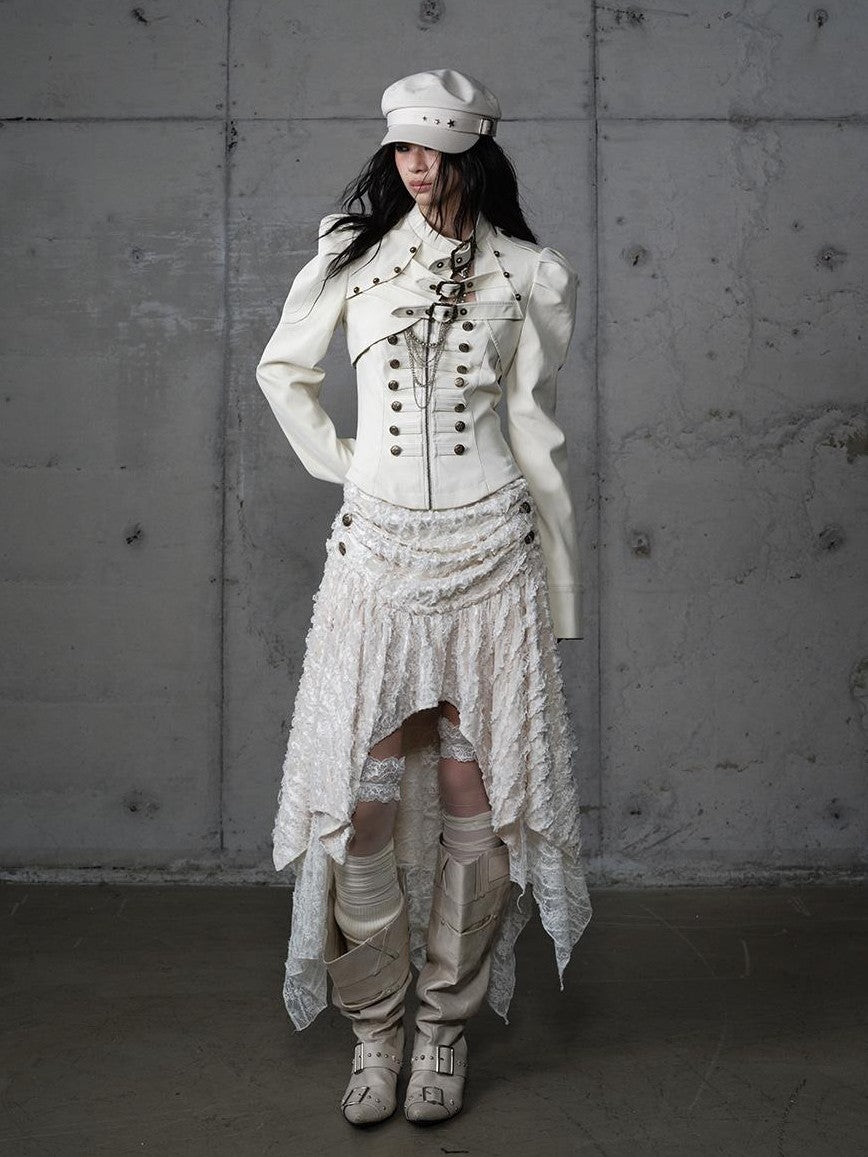 NO ROMANCE Plaid Velvet Irregular Court Style Women&