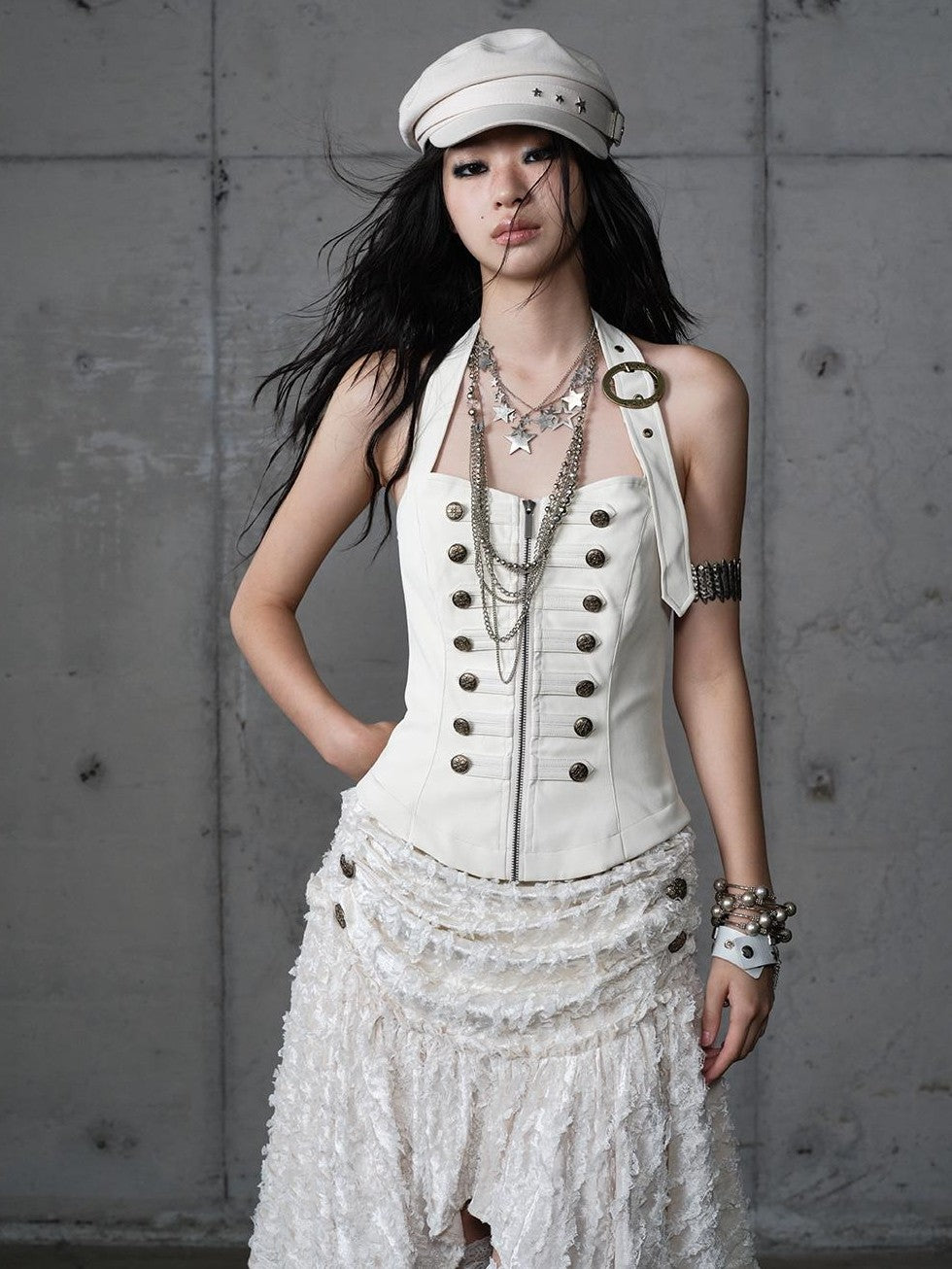 NO ROMANCE Plaid Velvet Irregular Court Style Women&
